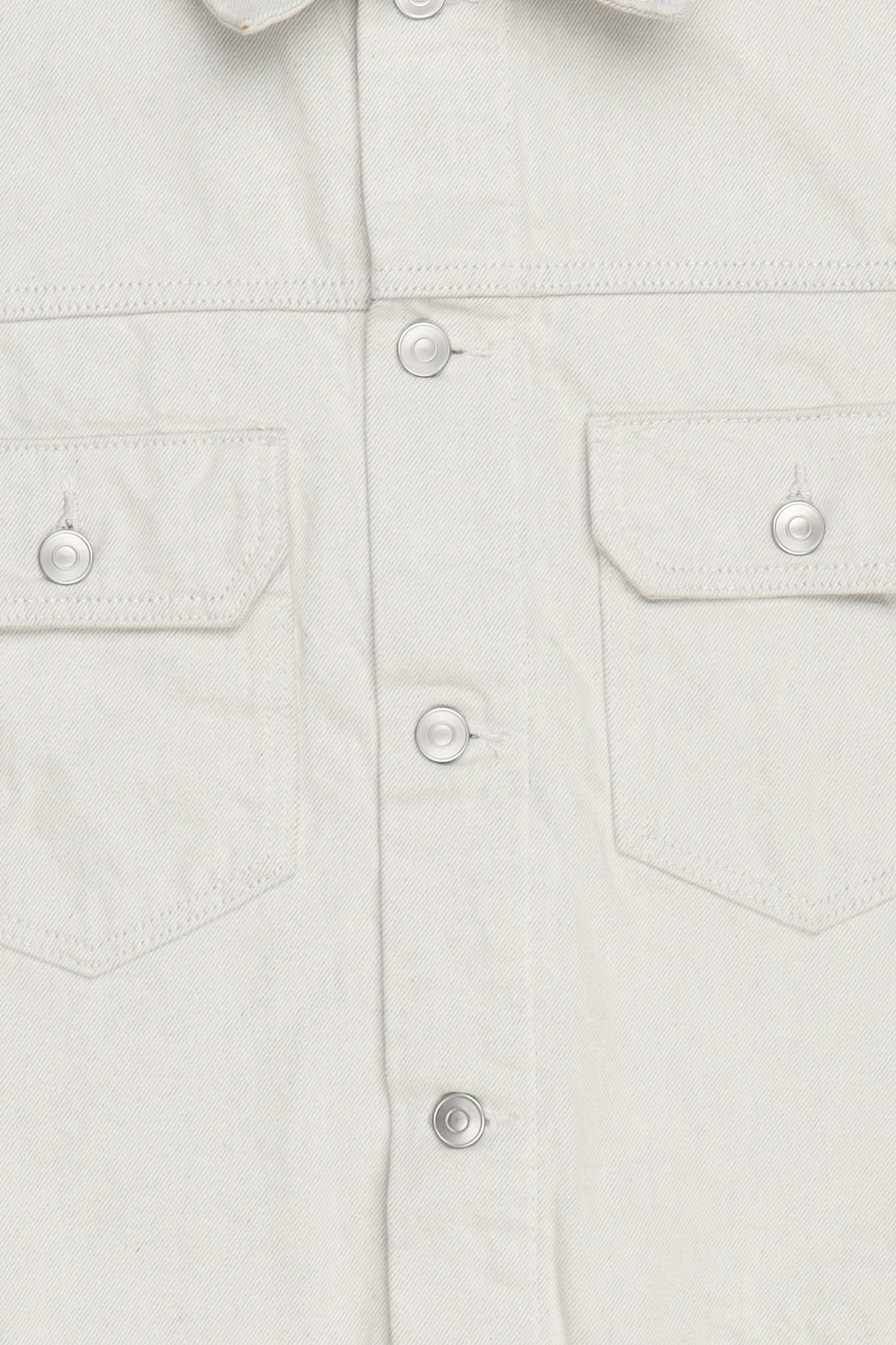 Men Plain Denim Jacket, Light Grey