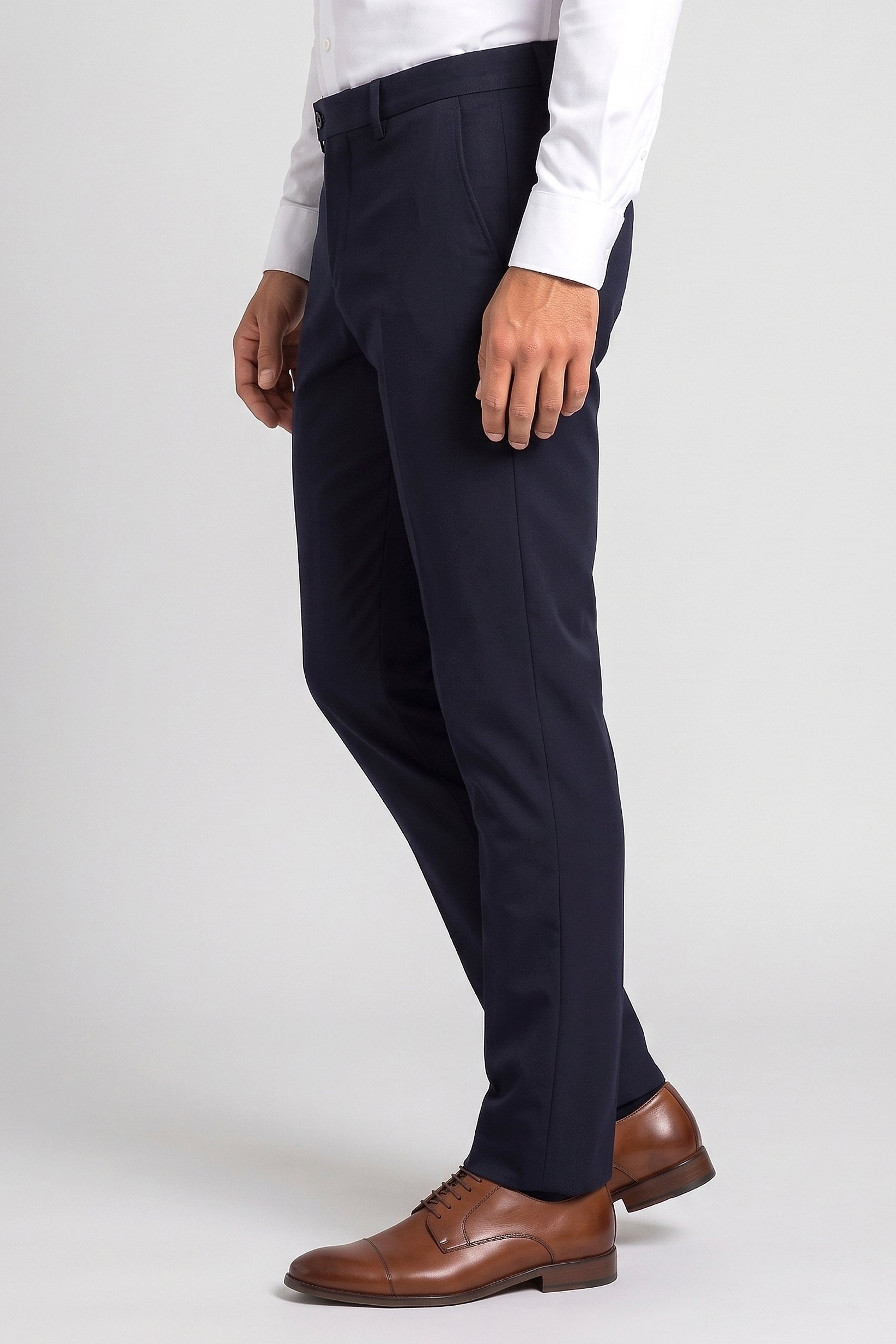 Men Slim Fit Solid Chino Pants, Deep Navy