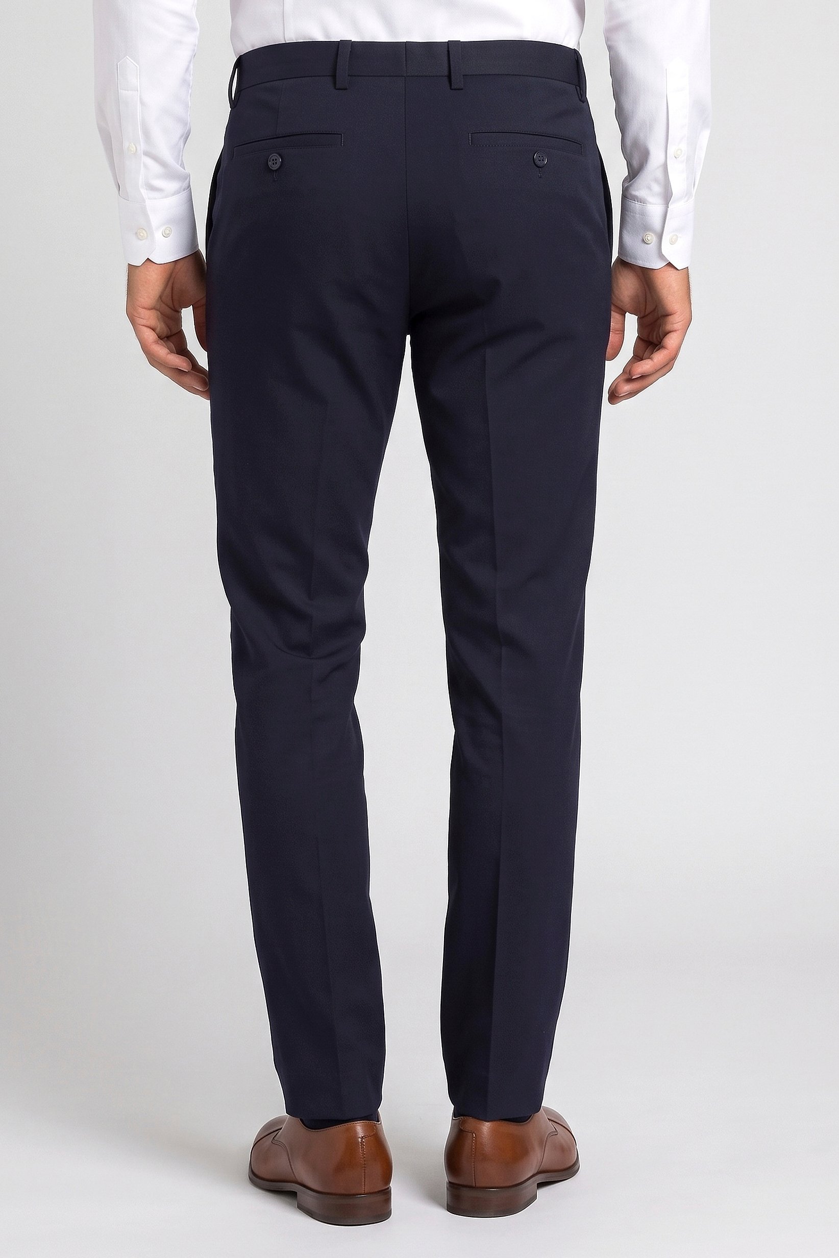 Men Slim Fit Solid Chino Pants, Deep Navy