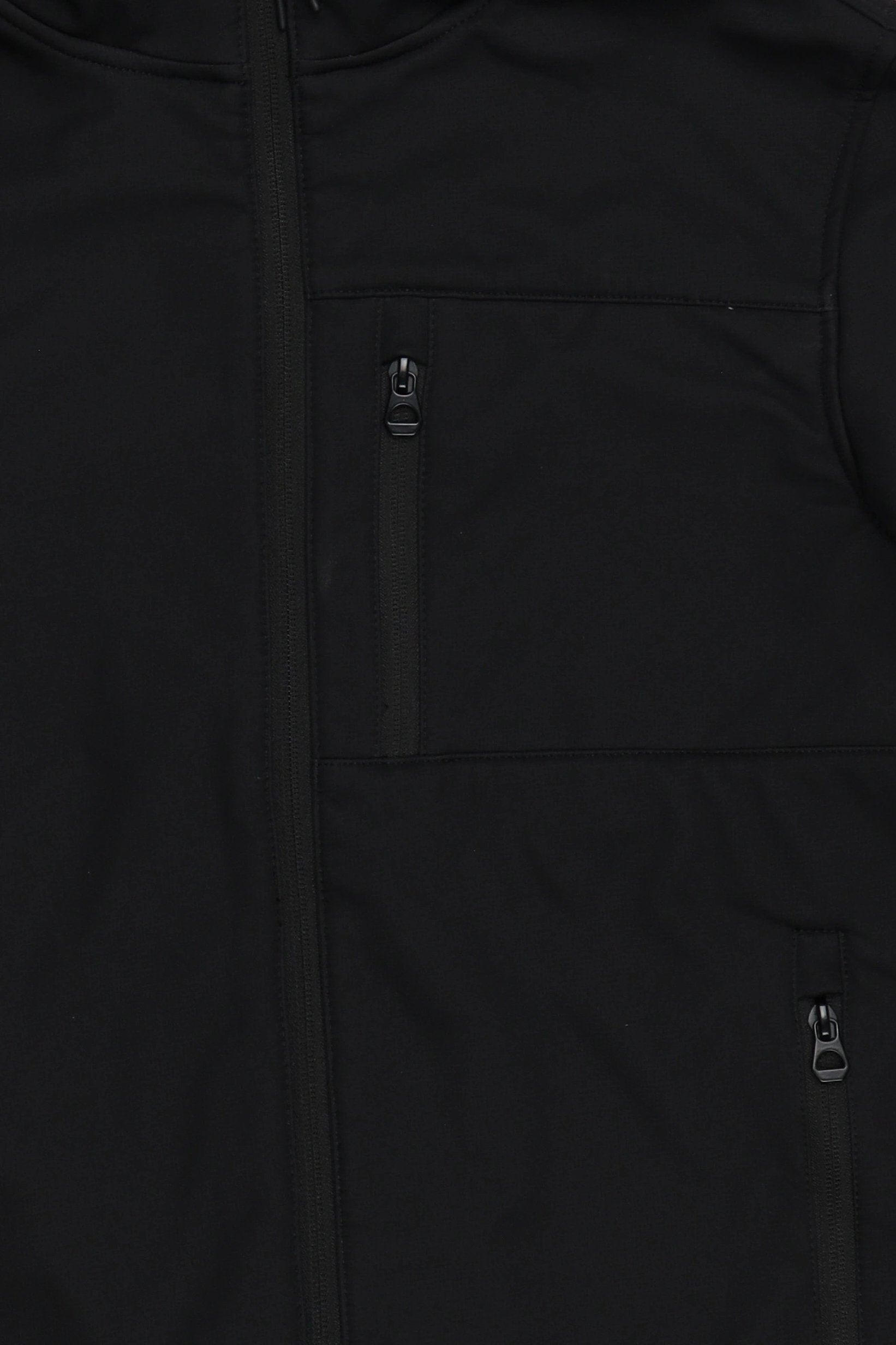 Men Solid Softshell Jacket, Black