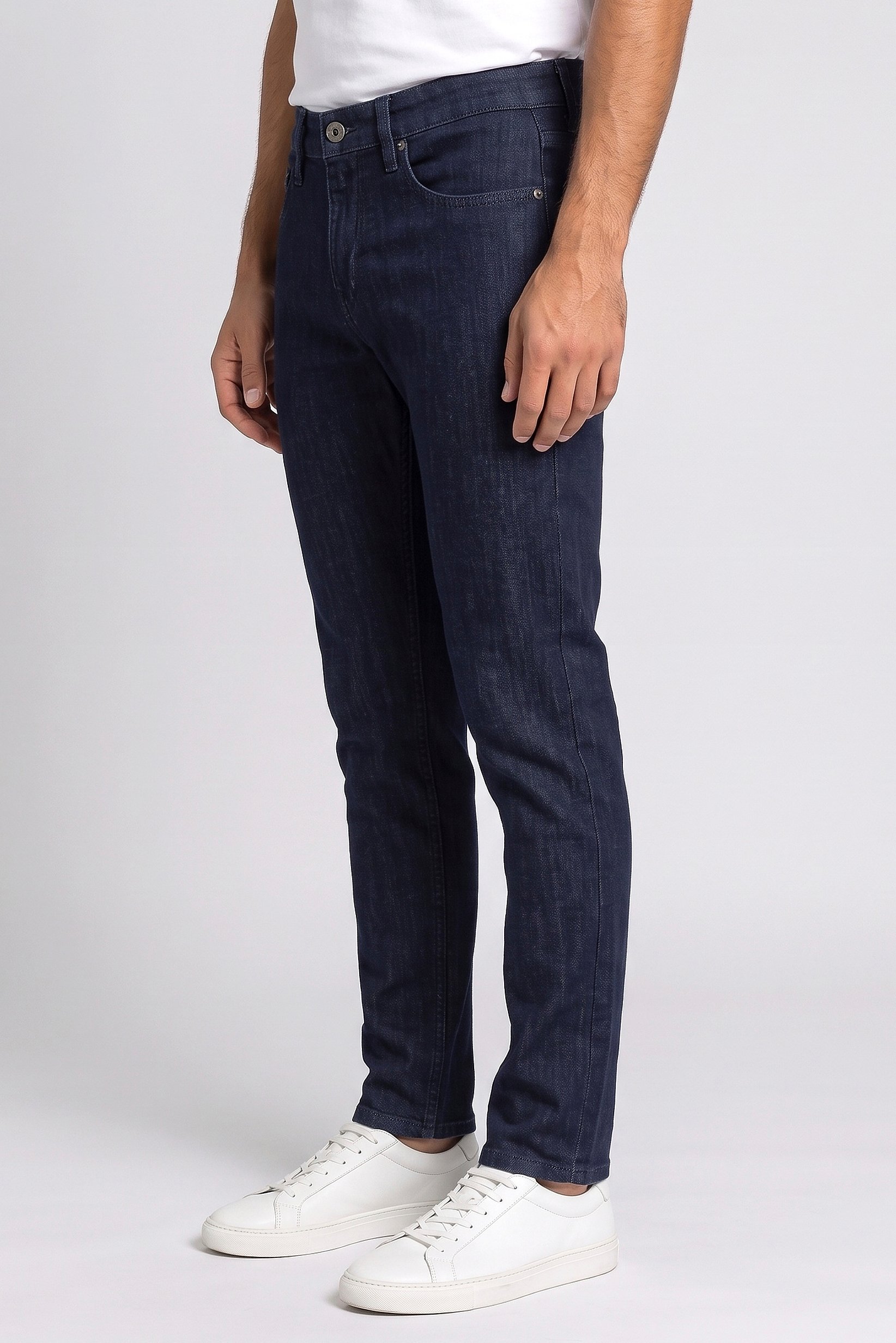 Men Slim Fit Solid Stretchable Jeans, Navy