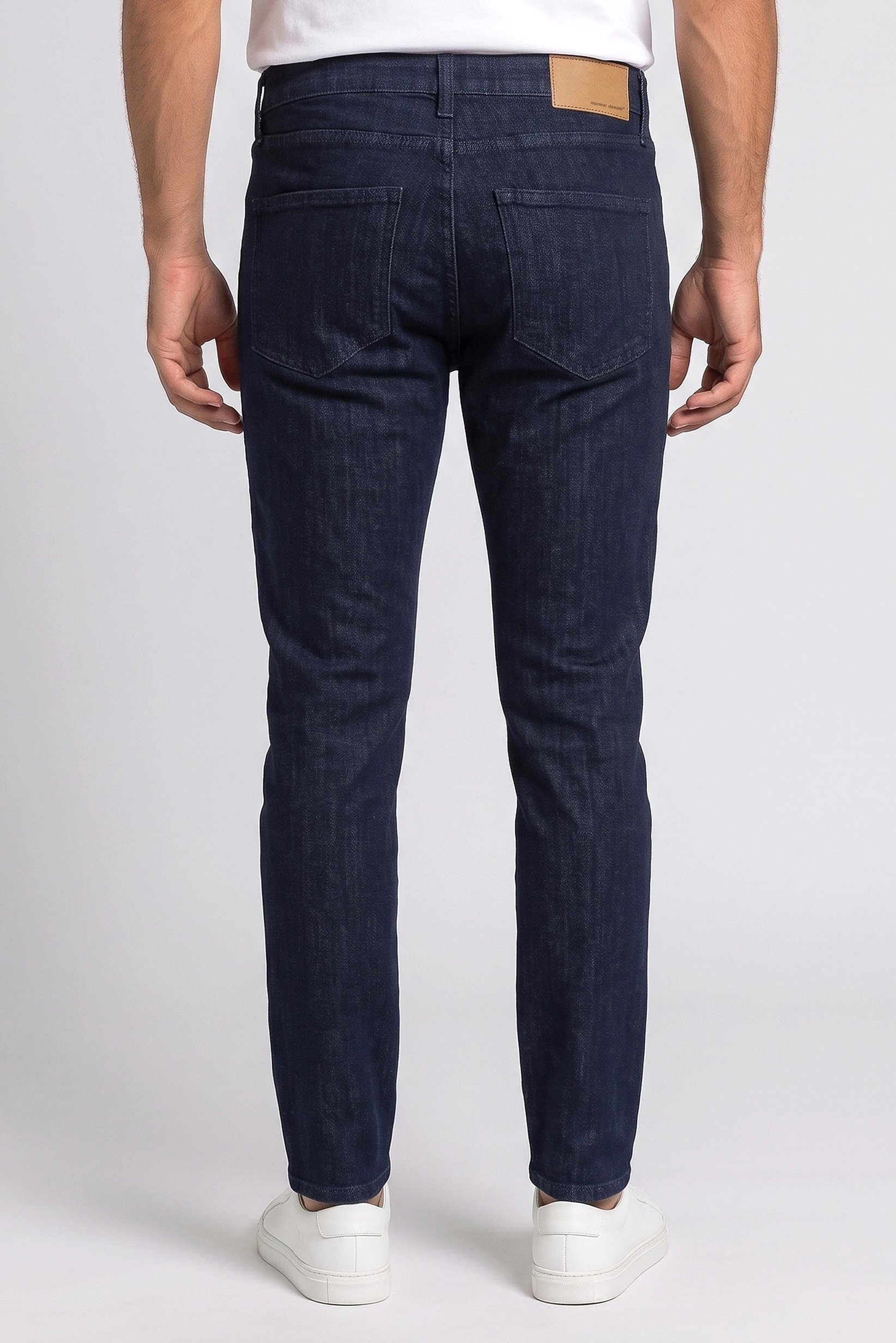Men Slim Fit Solid Stretchable Jeans, Navy