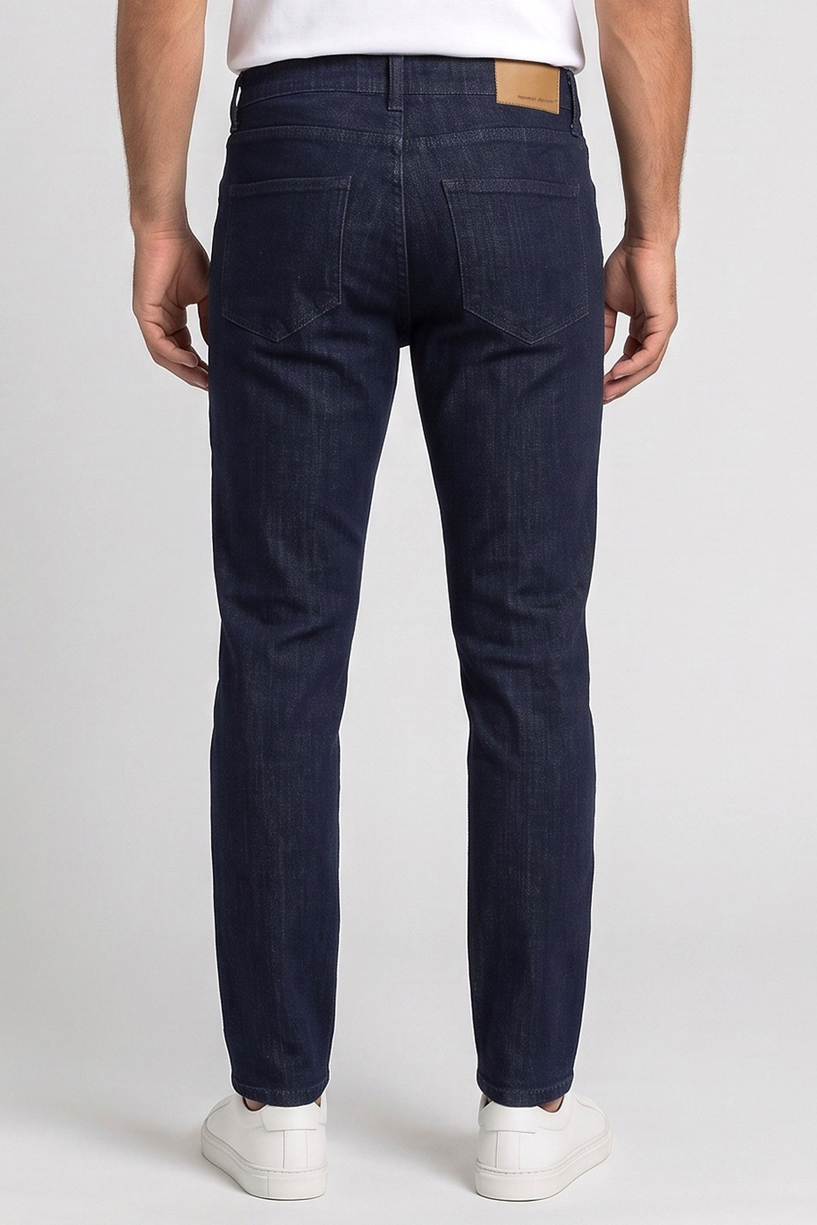 Men Slim Fit Solid Stretchable Jeans, Dark Navy