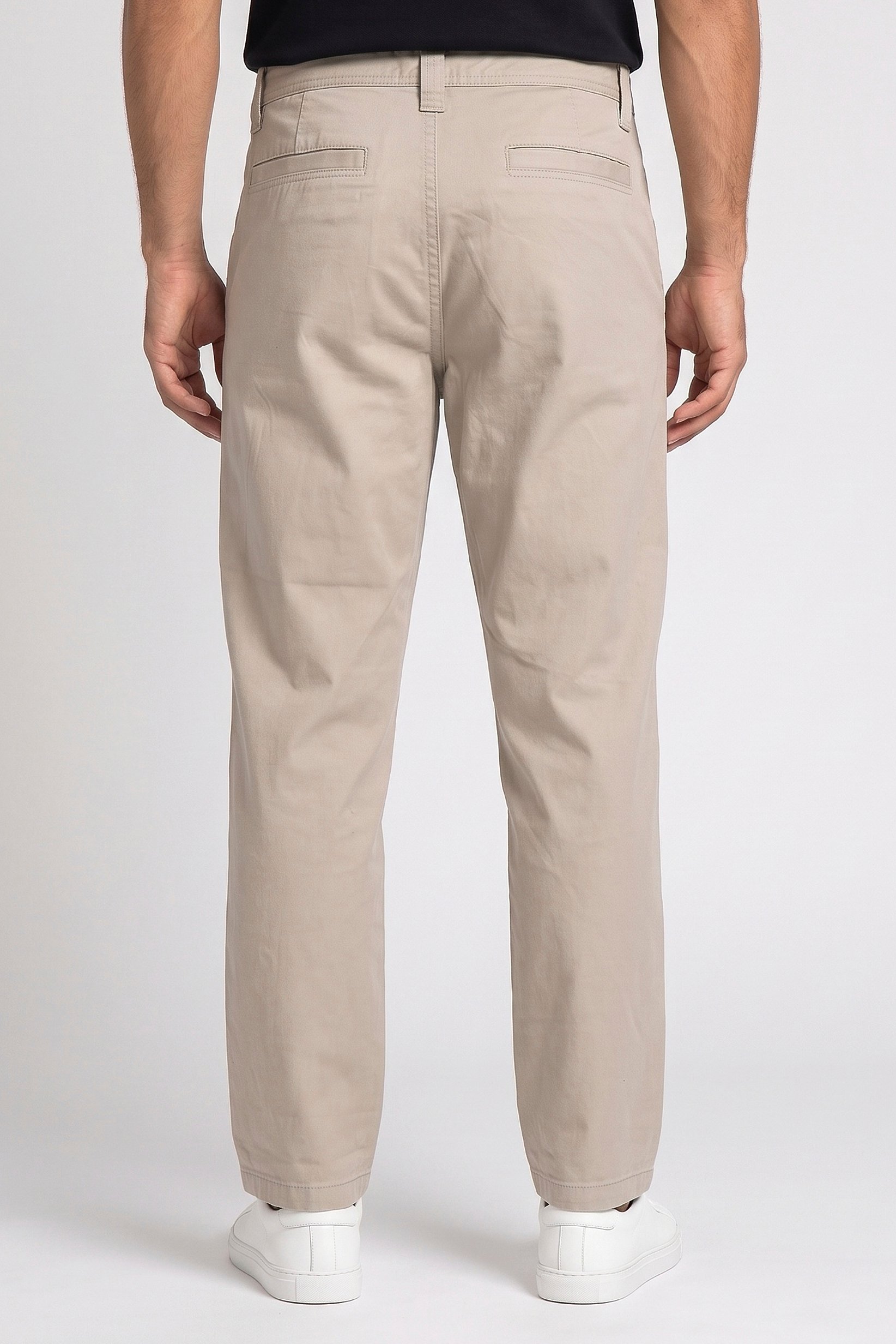 Men Baggy Fit Solid Non-Stretchable Jeans, Beige