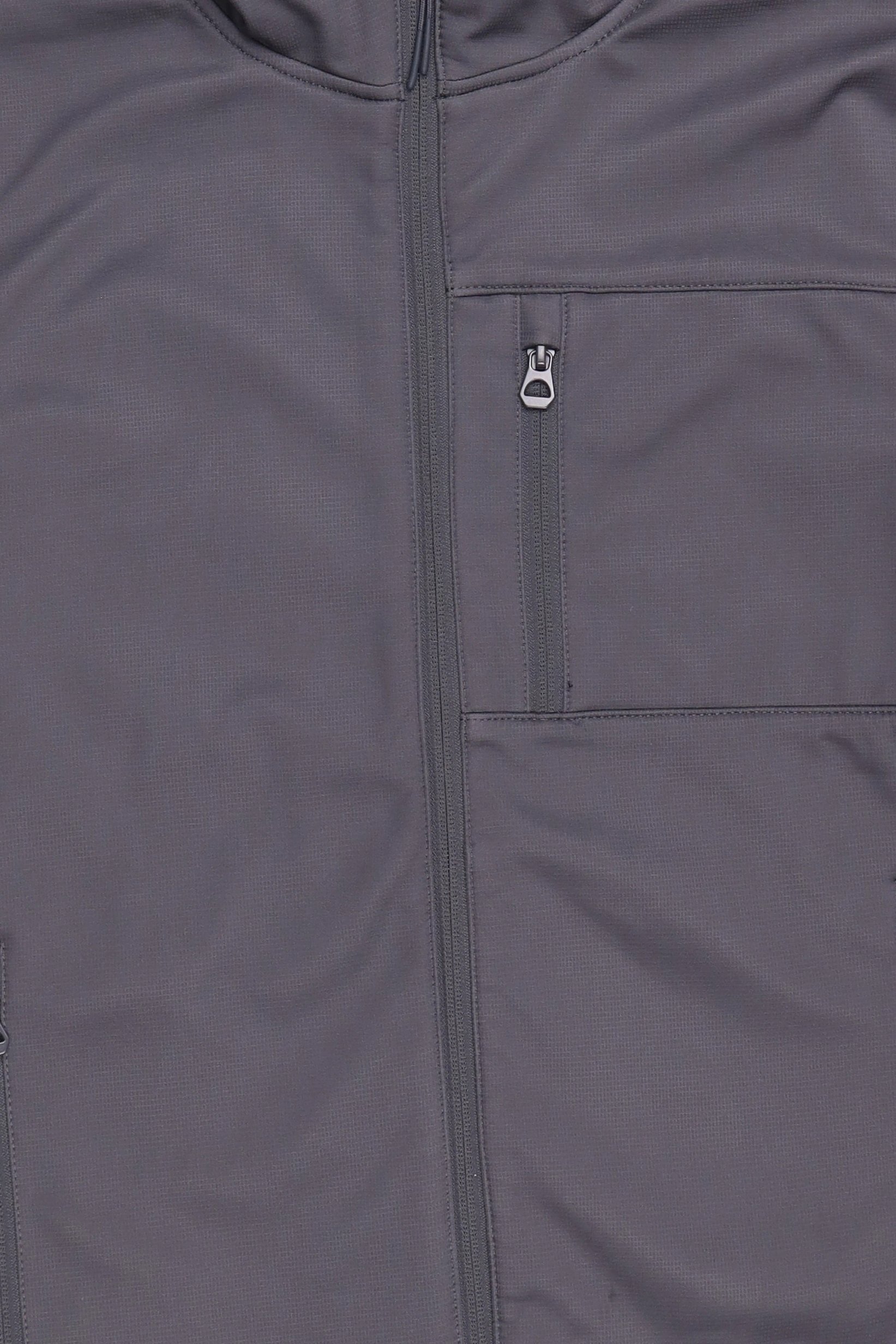 Men Long Sleeve Full Zip Hoodie, Dark Grey