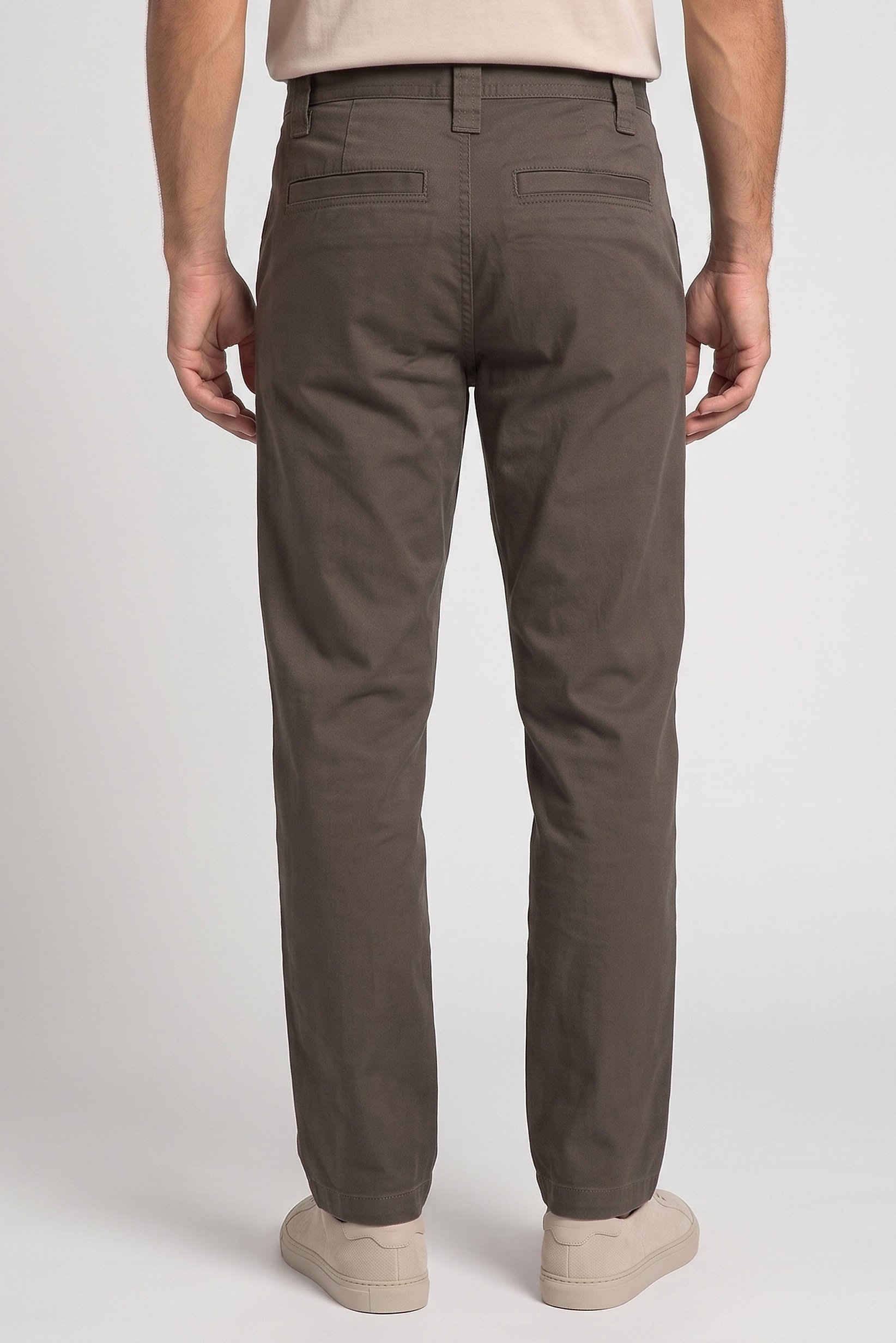 Men Baggy Fit Solid Chino Pants, Taupe