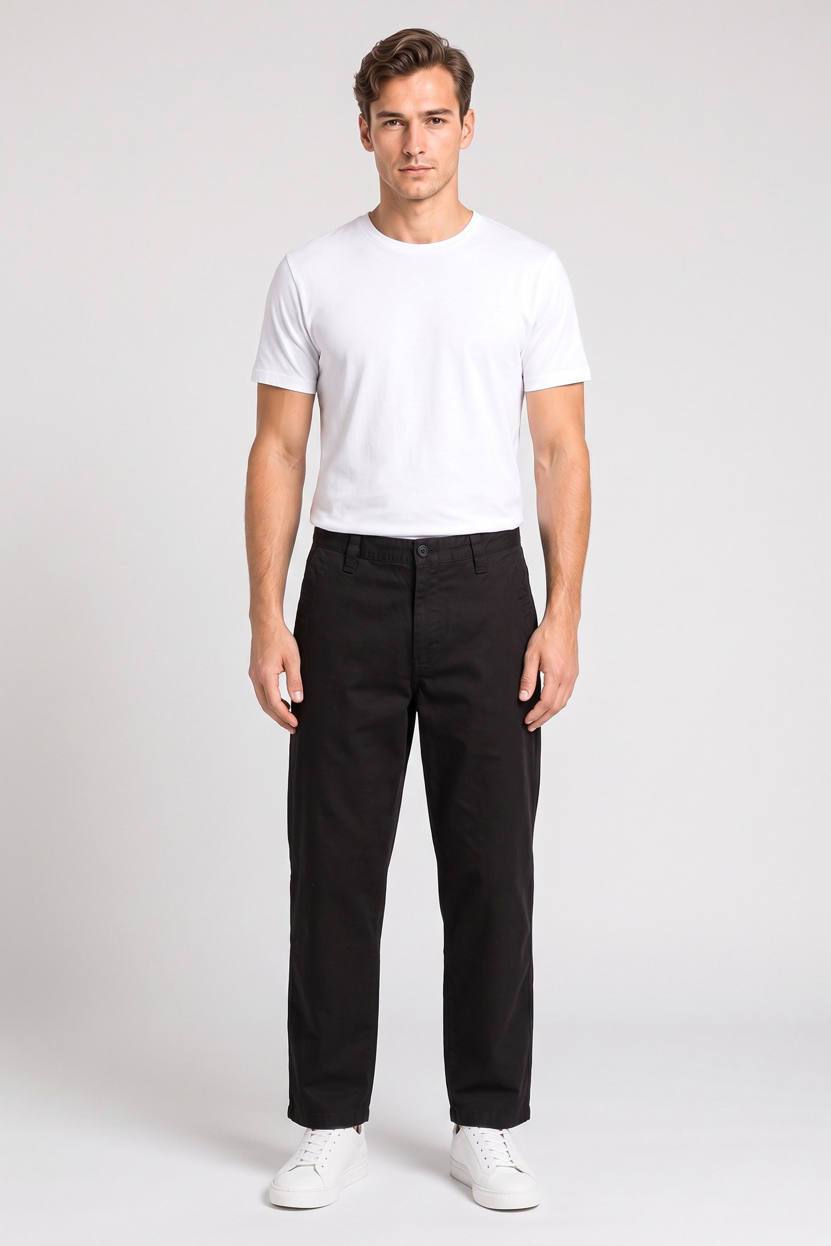 Men Baggy Fit Solid Non-Stretchable Jeans, Black