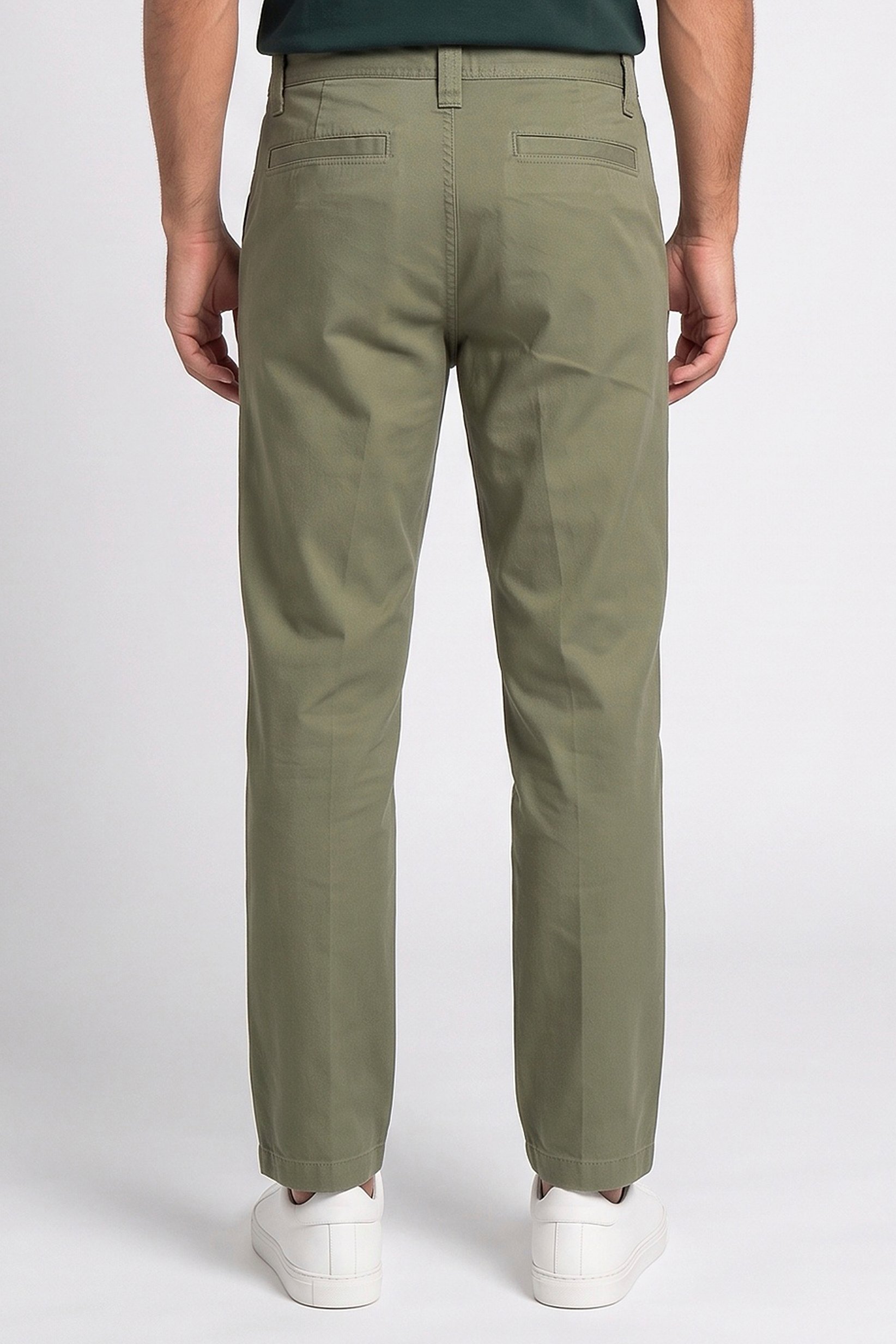 Men Baggy Fit Solid Non-Stretchable Jeans, Olive