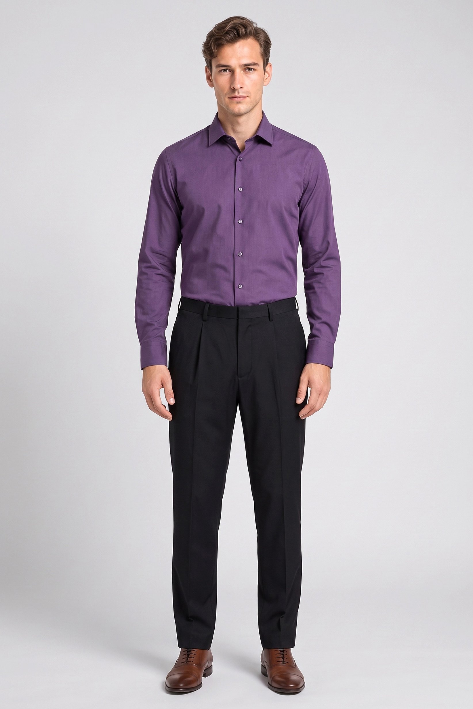 Men Straight Fit  Solid Chino Pants, Black