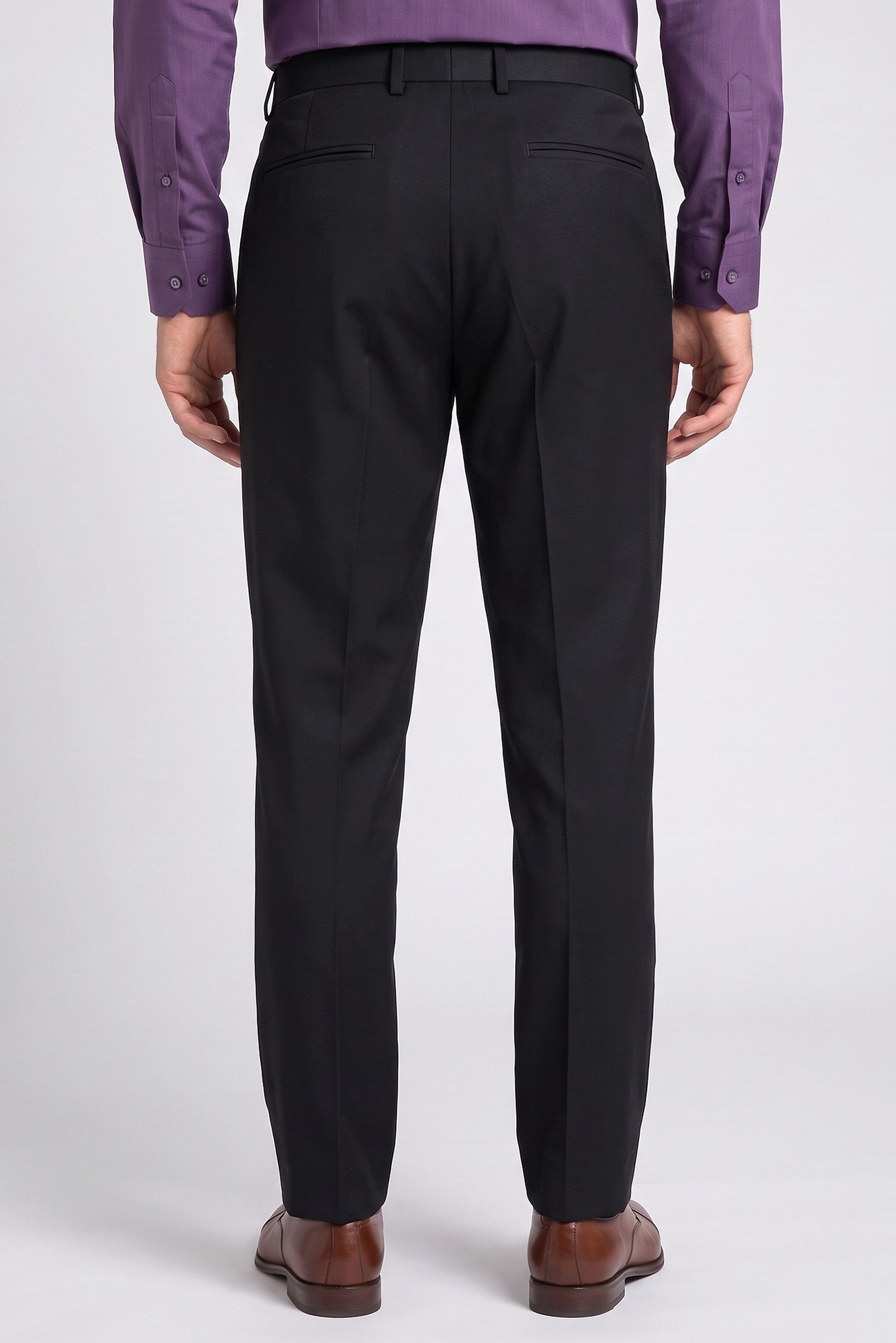 Men Straight Fit  Solid Chino Pants, Black