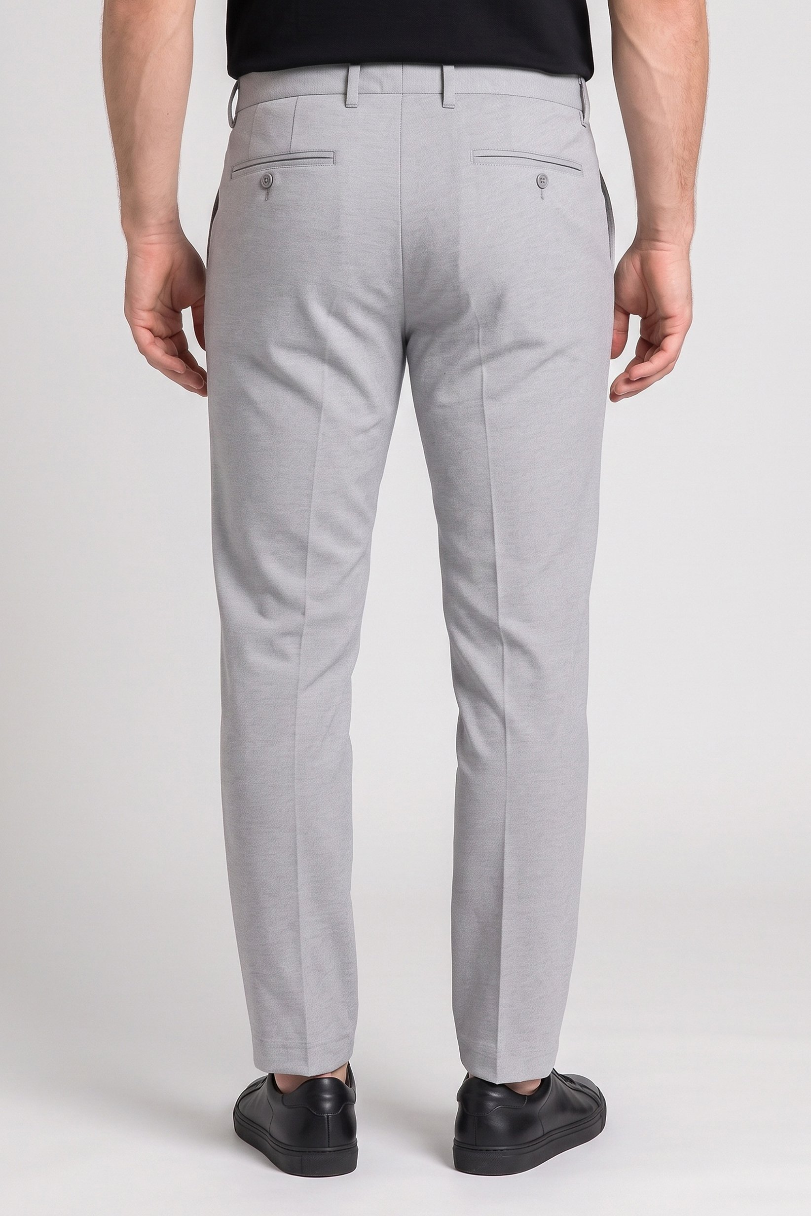 Men Slim Fit Textured Chino Pants, Light Grey