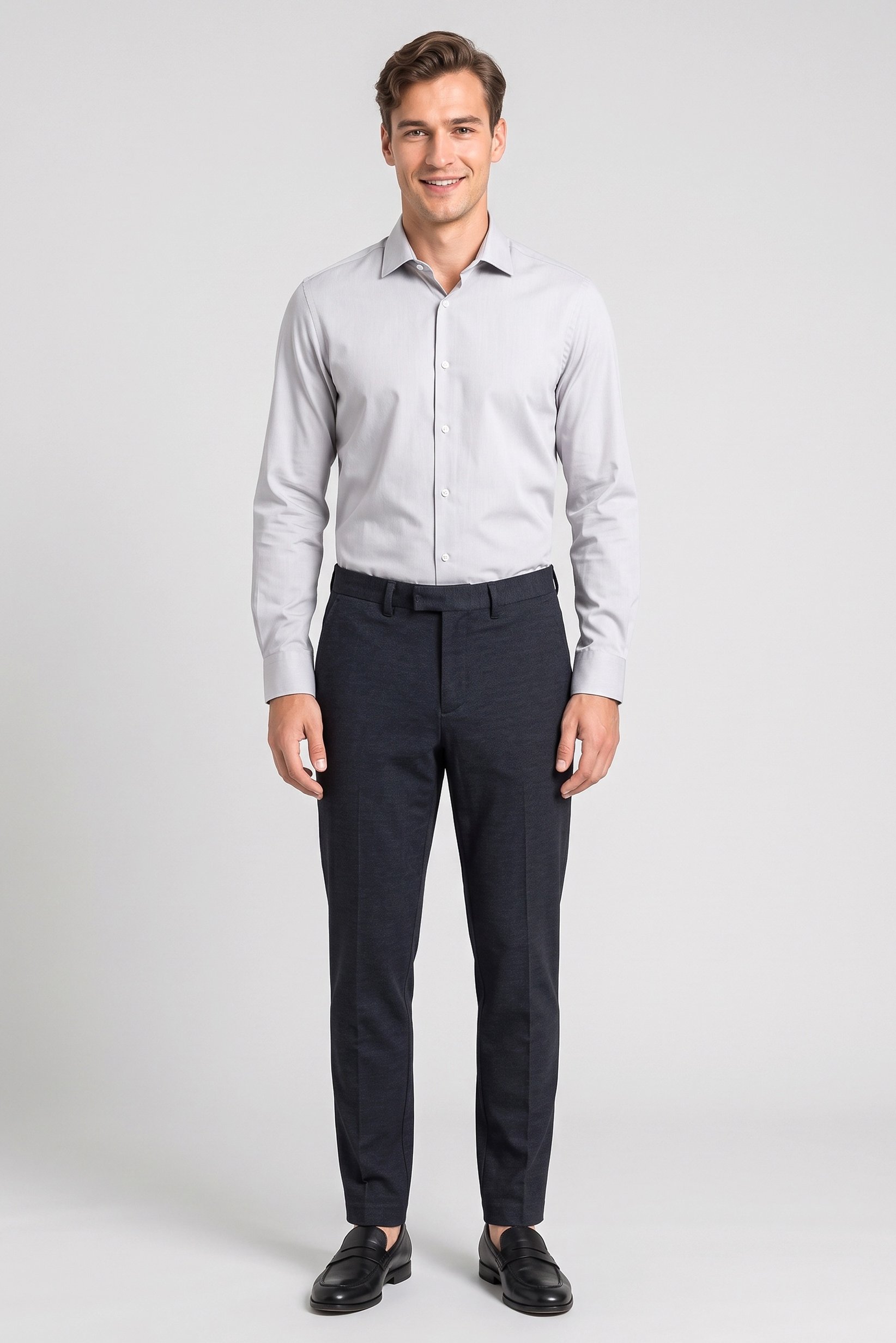 Men Slim Fit Textured Chino Pants, Dark Navy