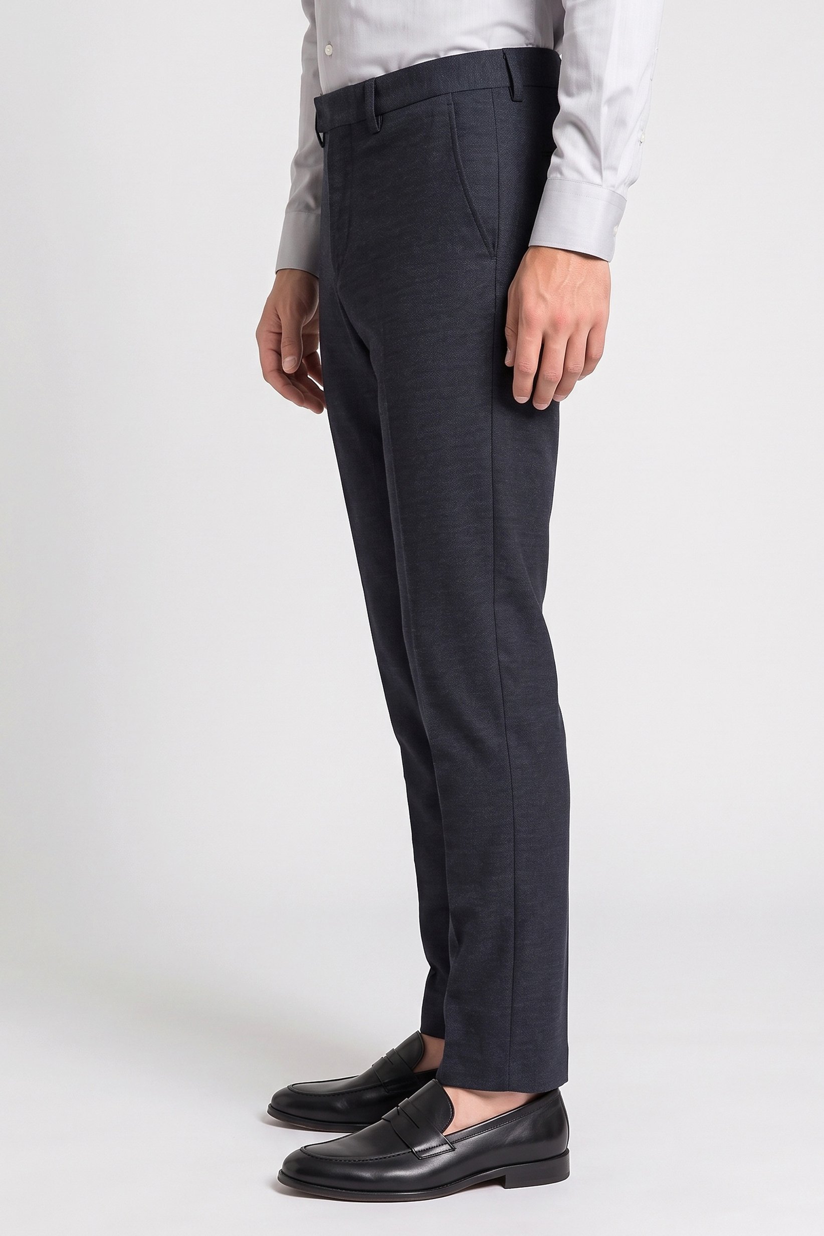Men Slim Fit Textured Chino Pants, Dark Navy