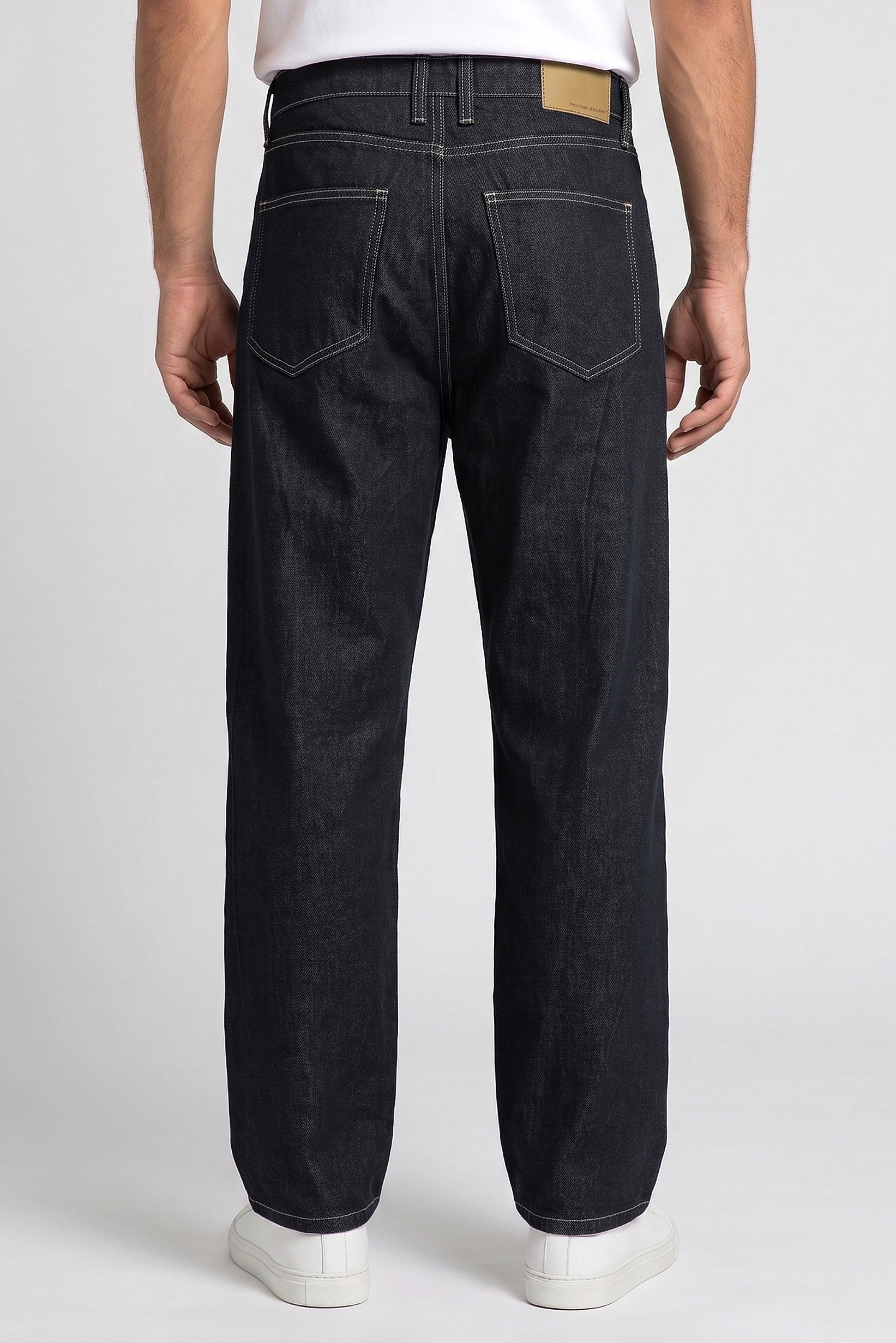 Men Baggy Fit Washed Non Stretchable Jeans, Navy Blue