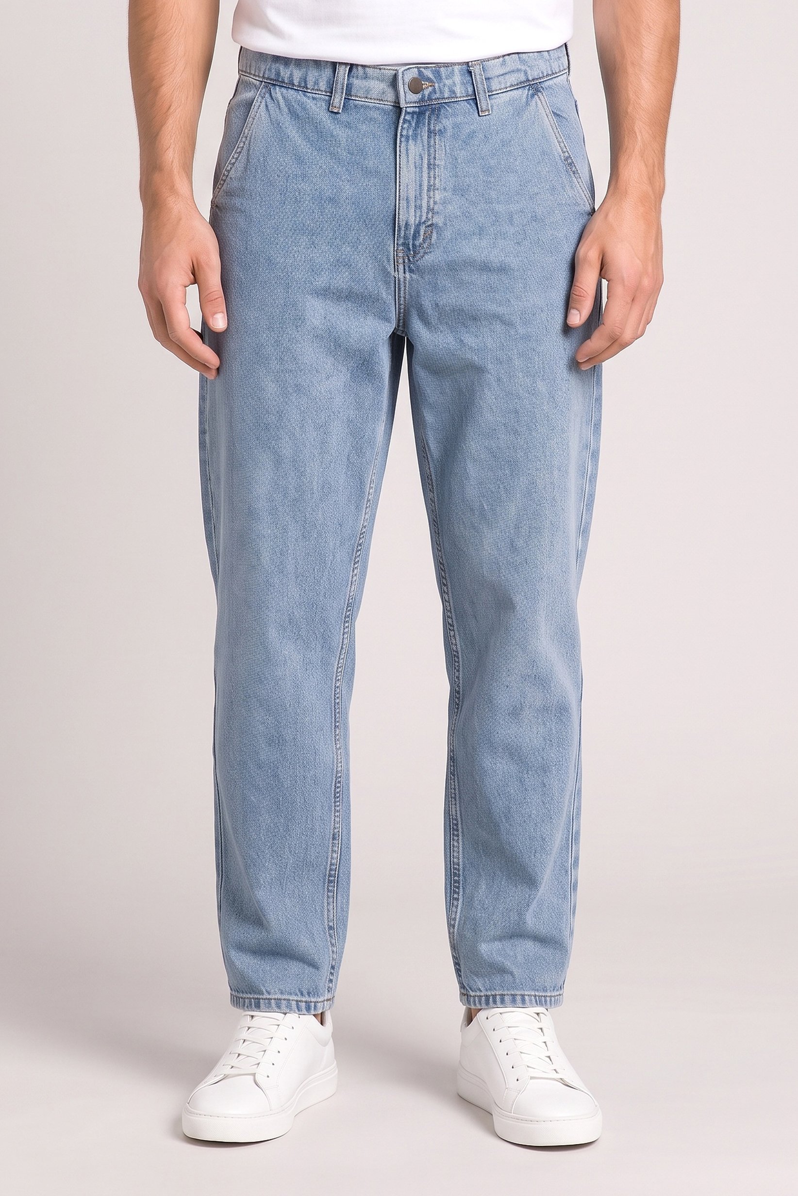 Men Relaxed Fit Washed Non Stretchable Jeans, Blue