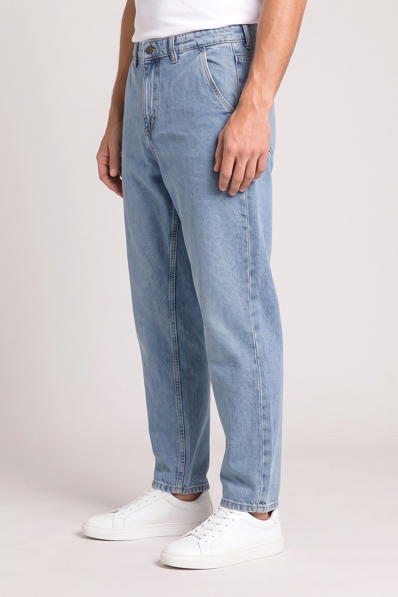 Men Relaxed Fit Washed Non Stretchable Jeans, Blue