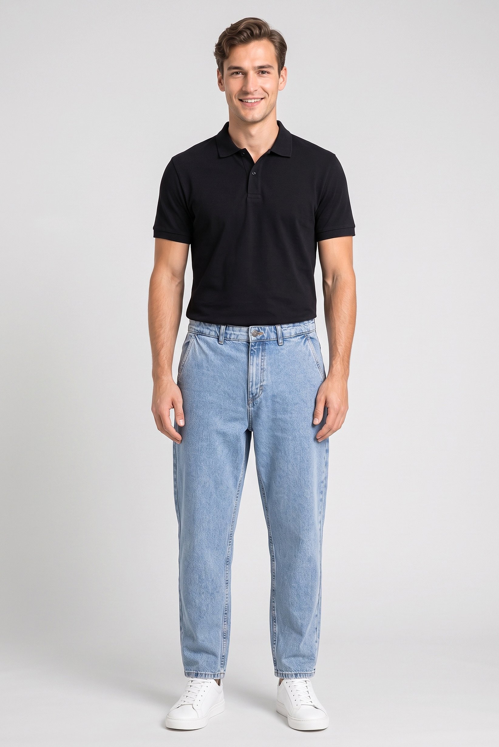 Men Relaxed Fit Washed Non Stretchable Denim Jeans, Blue