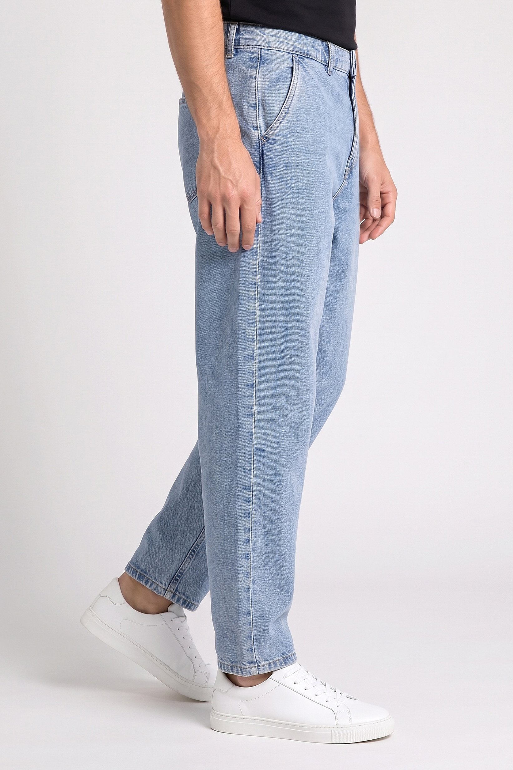 Men Relaxed Fit Washed Non Stretchable Denim Jeans, Blue