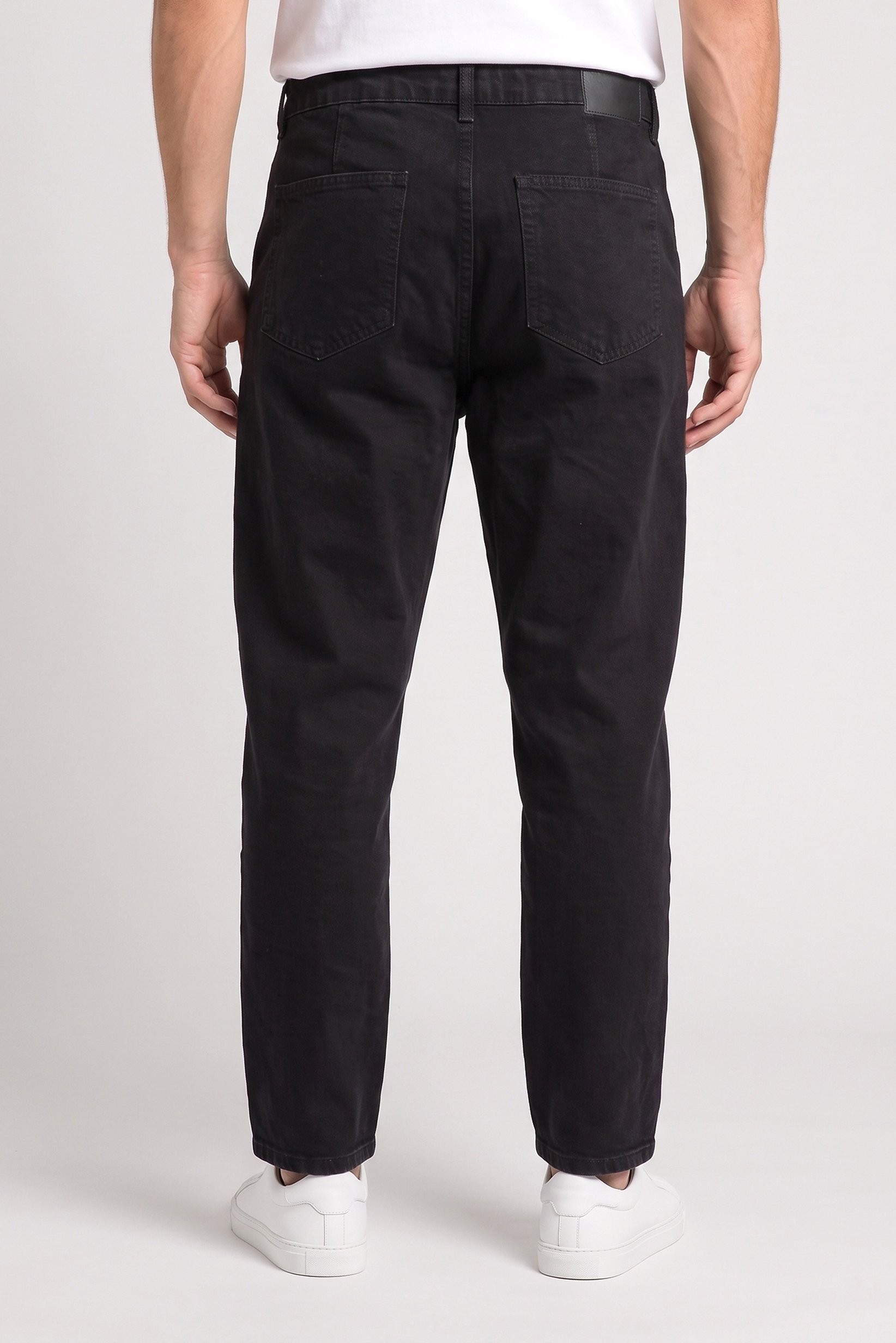Men Relaxed Fit Washed No Stretch Jeans, Black