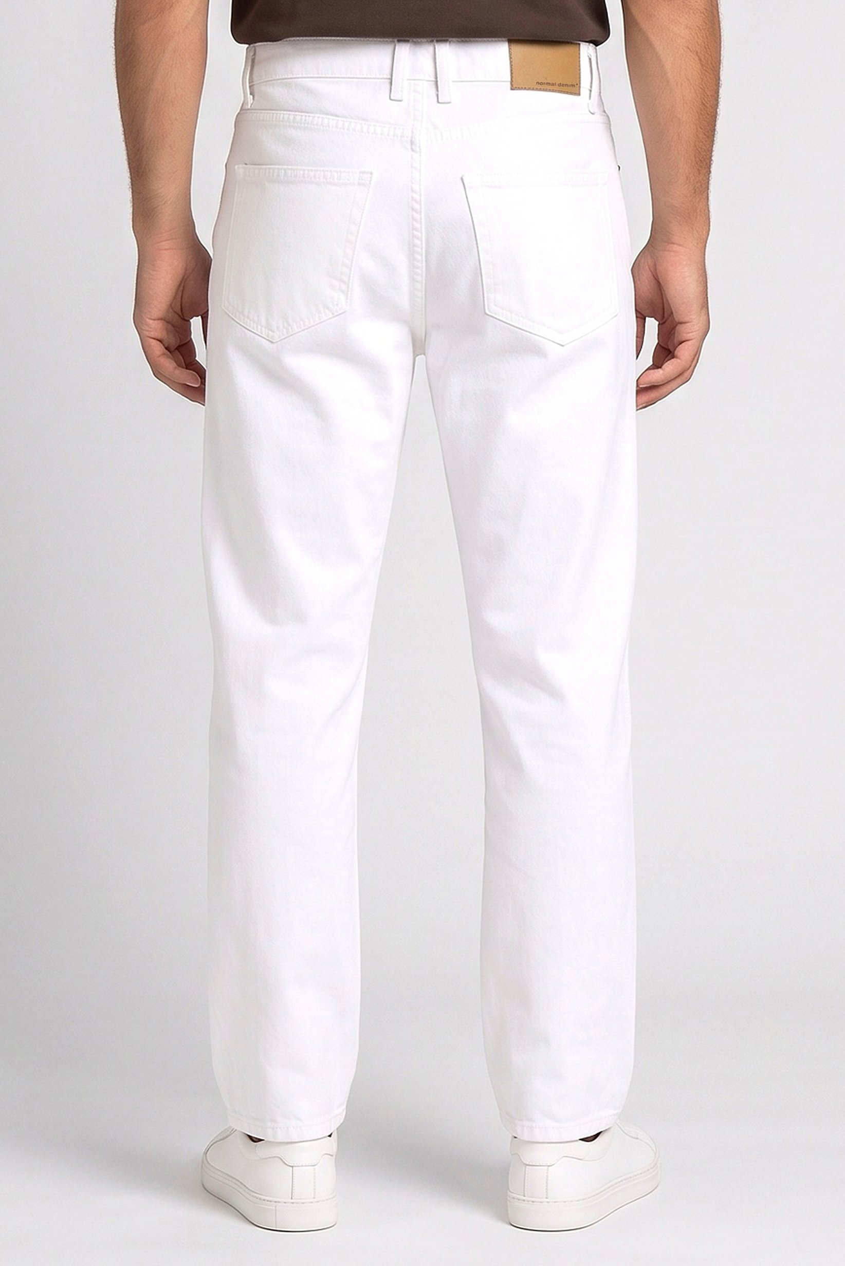 Men Baggy Fit Solid Non Stretchable Jeans, Off White