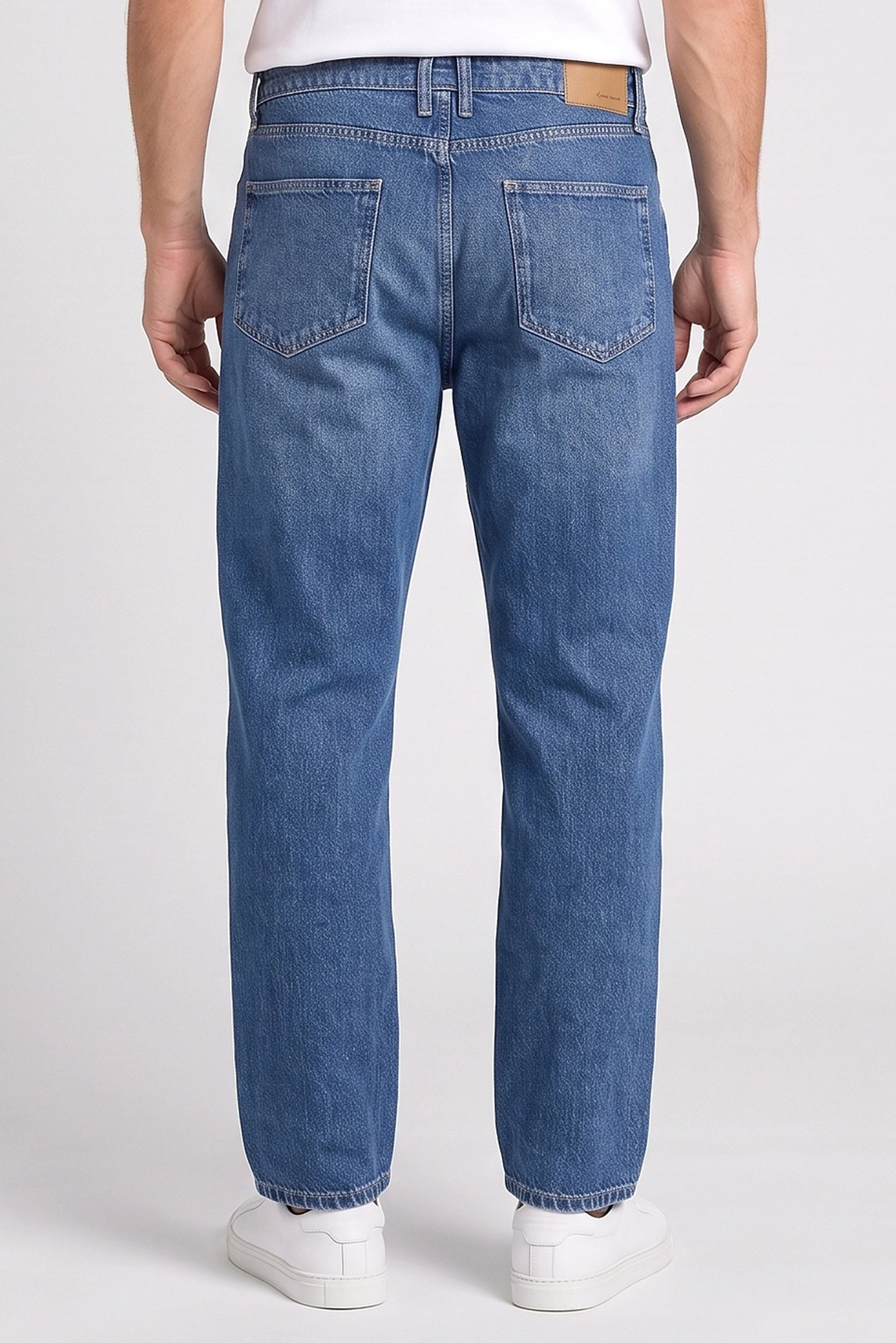 Men Baggy Fit Washed Non Stretchable Denim Jeans, Blue