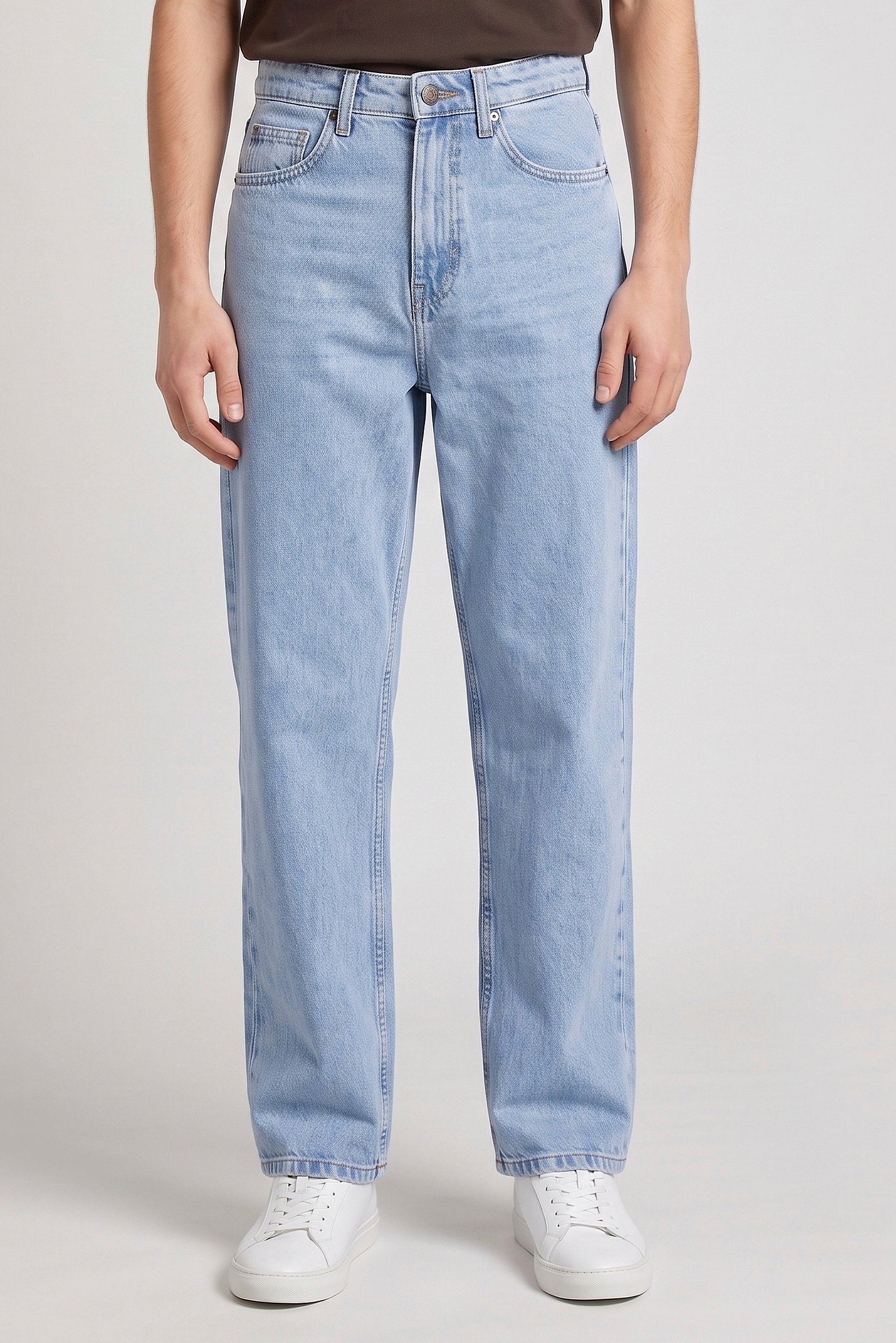 Men Baggy Fit Solid Non Stretchable Denim Jeans, Blue
