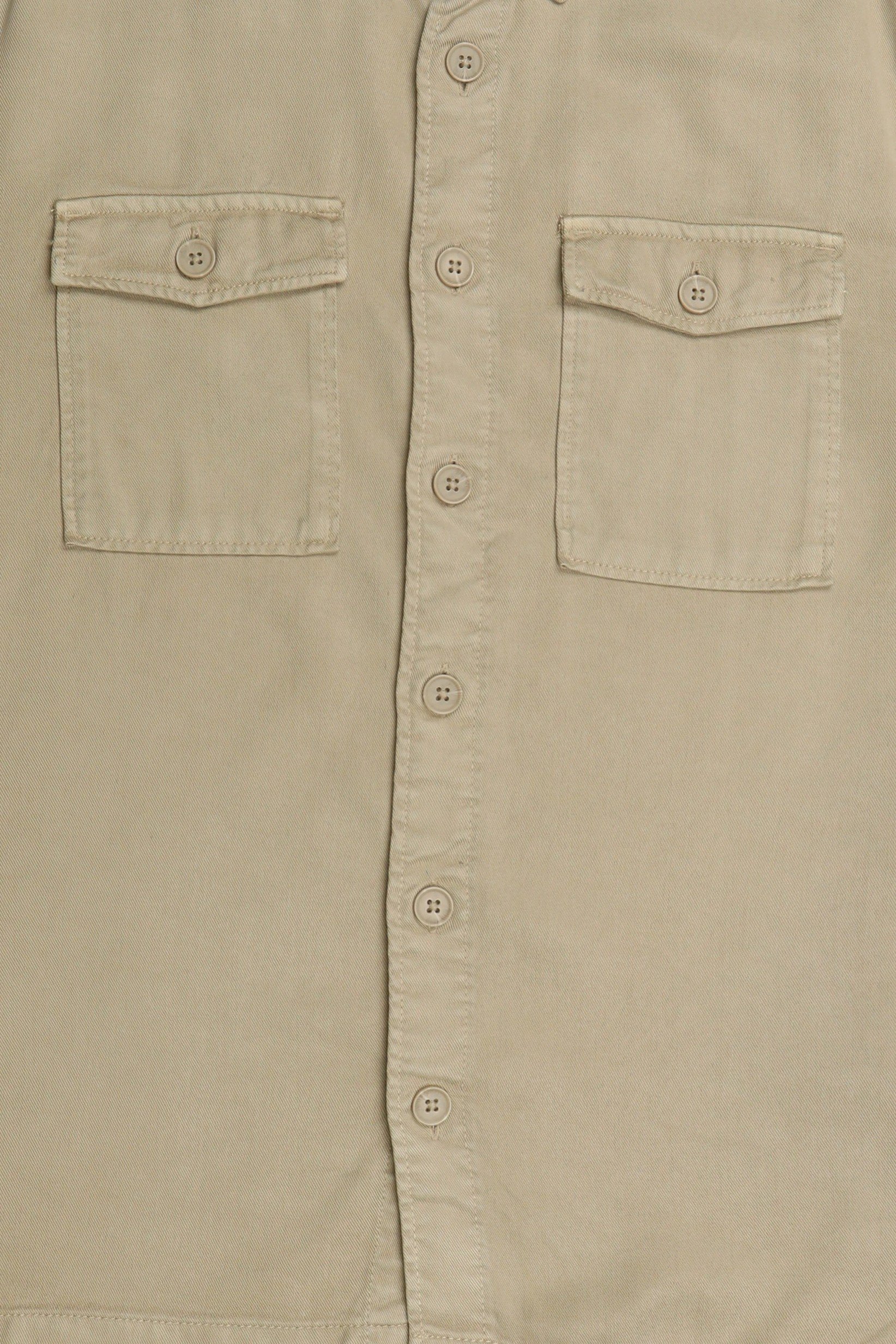 Men Regular Fit Long Sleeve Solid Casual Shirt, Beige