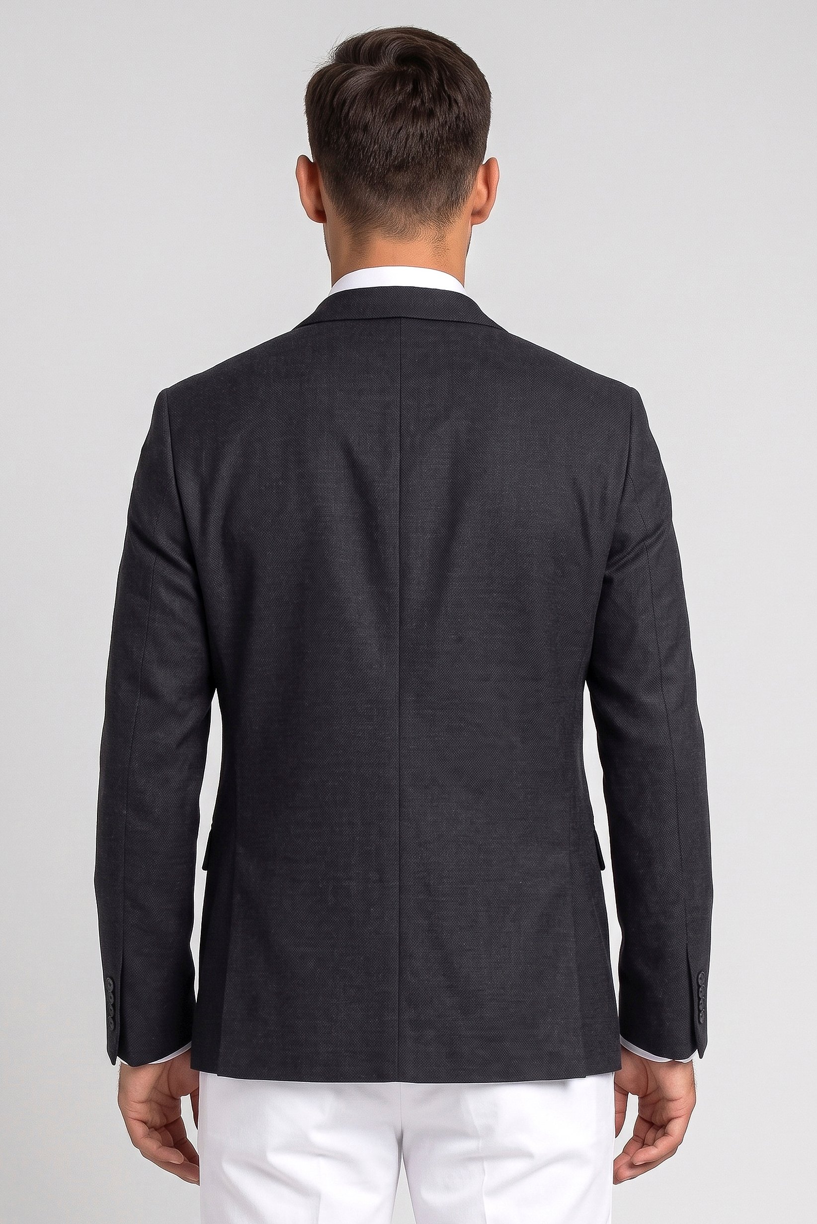 Men Slim Fit Plain Casual Blazer, Black