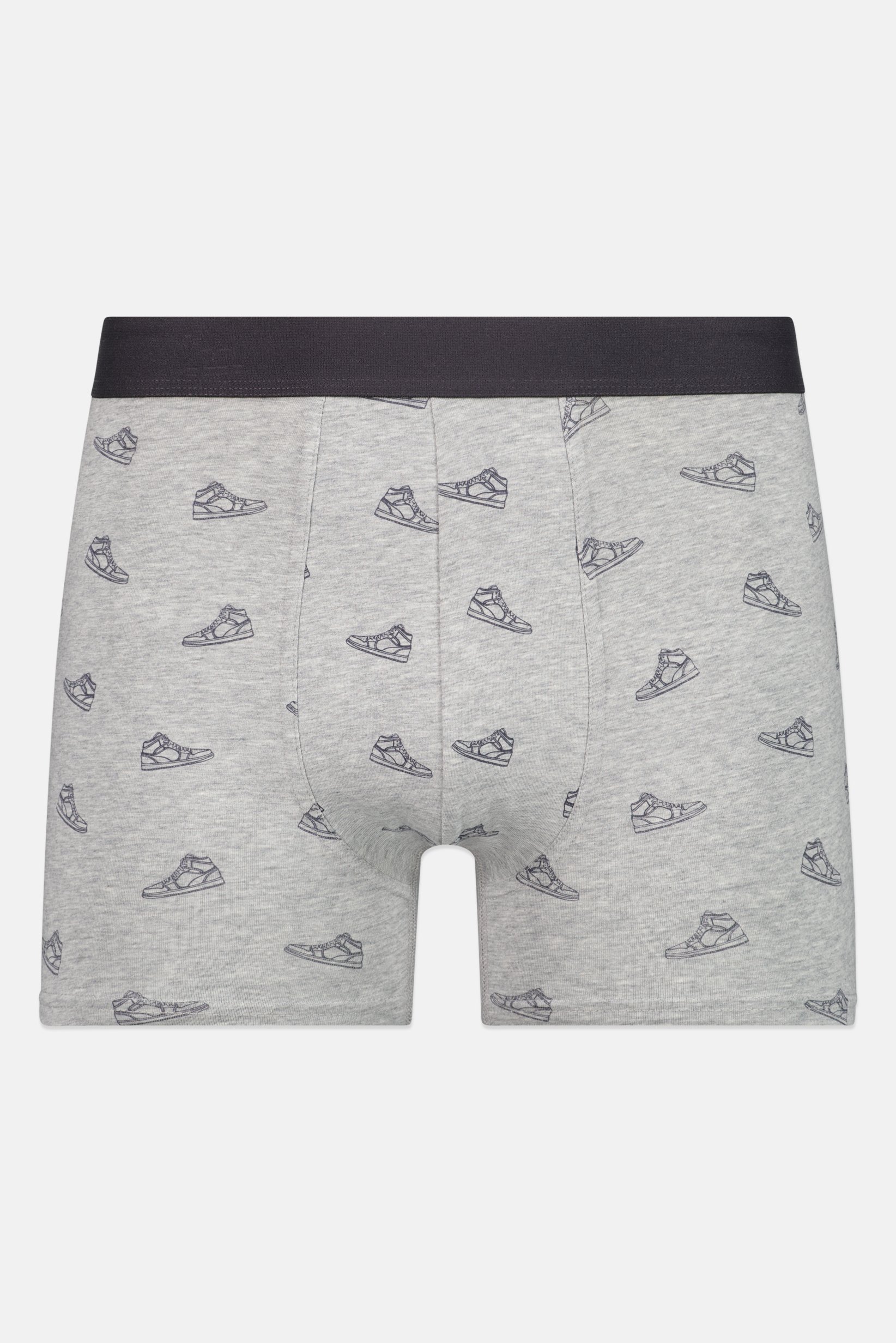Men Allover Print Pull On Boxer, Grey