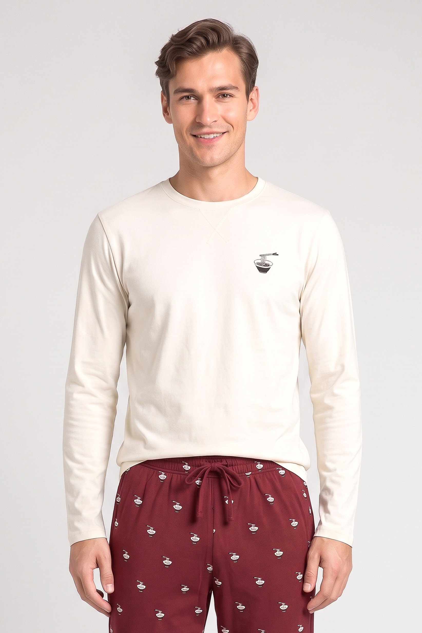 Men 2 Pieces Graphic Print Short Sleeve T-Shirt And Pants Pajama Set, Multicolor