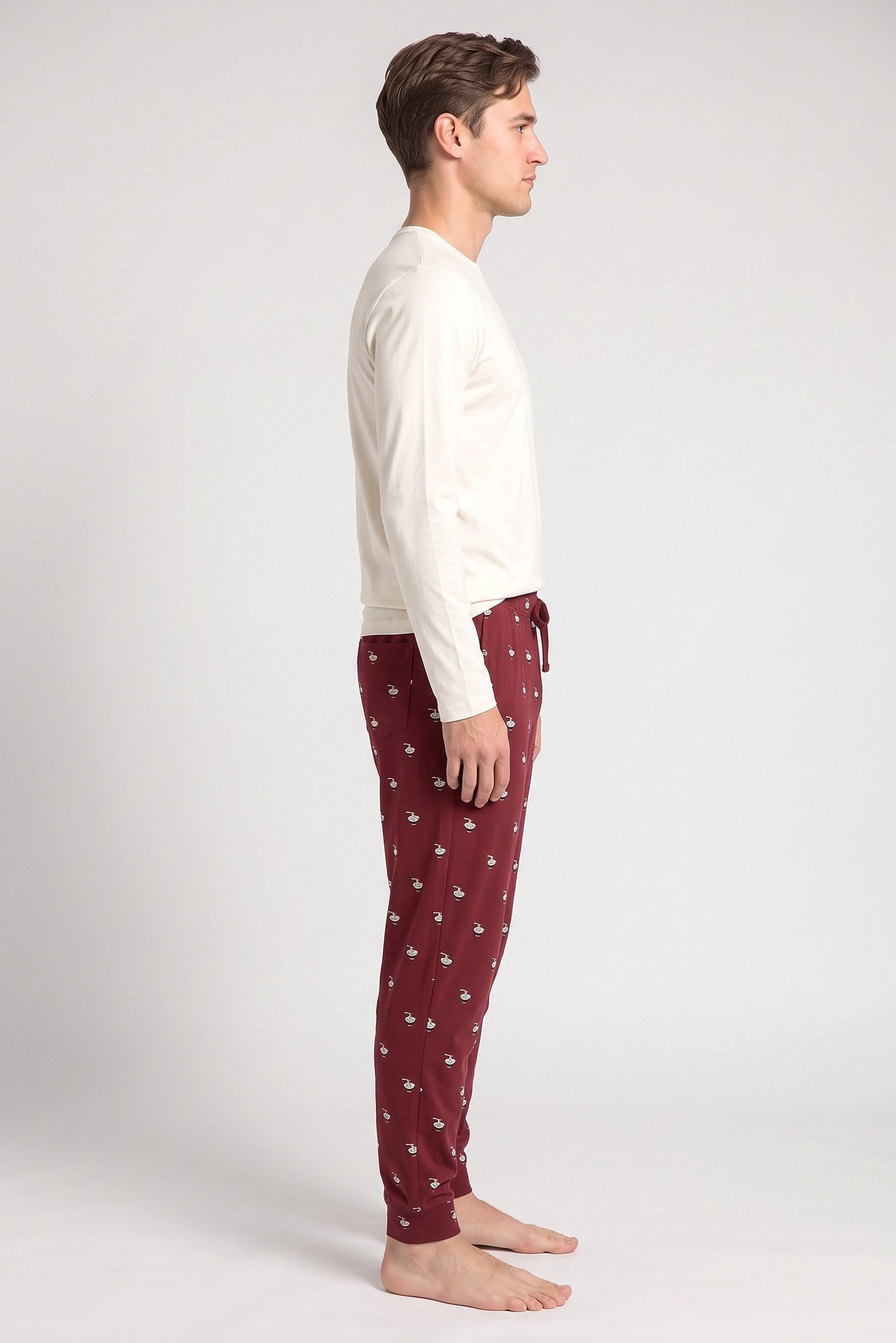 Men 2 Pieces Graphic Print Short Sleeve T-Shirt And Pants Pajama Set, Multicolor