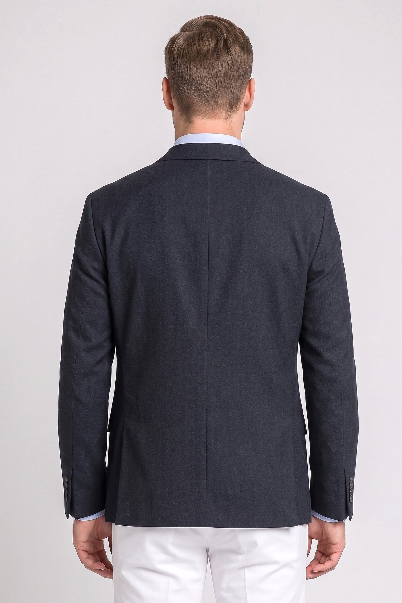 Men Regular Fit Textured Formal Blazer, Navy