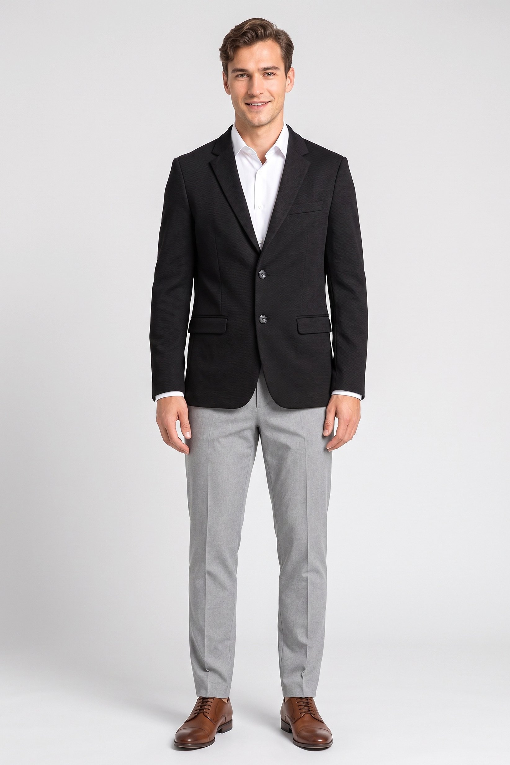 Men Sim Fit Textured Formal Blazer, Black