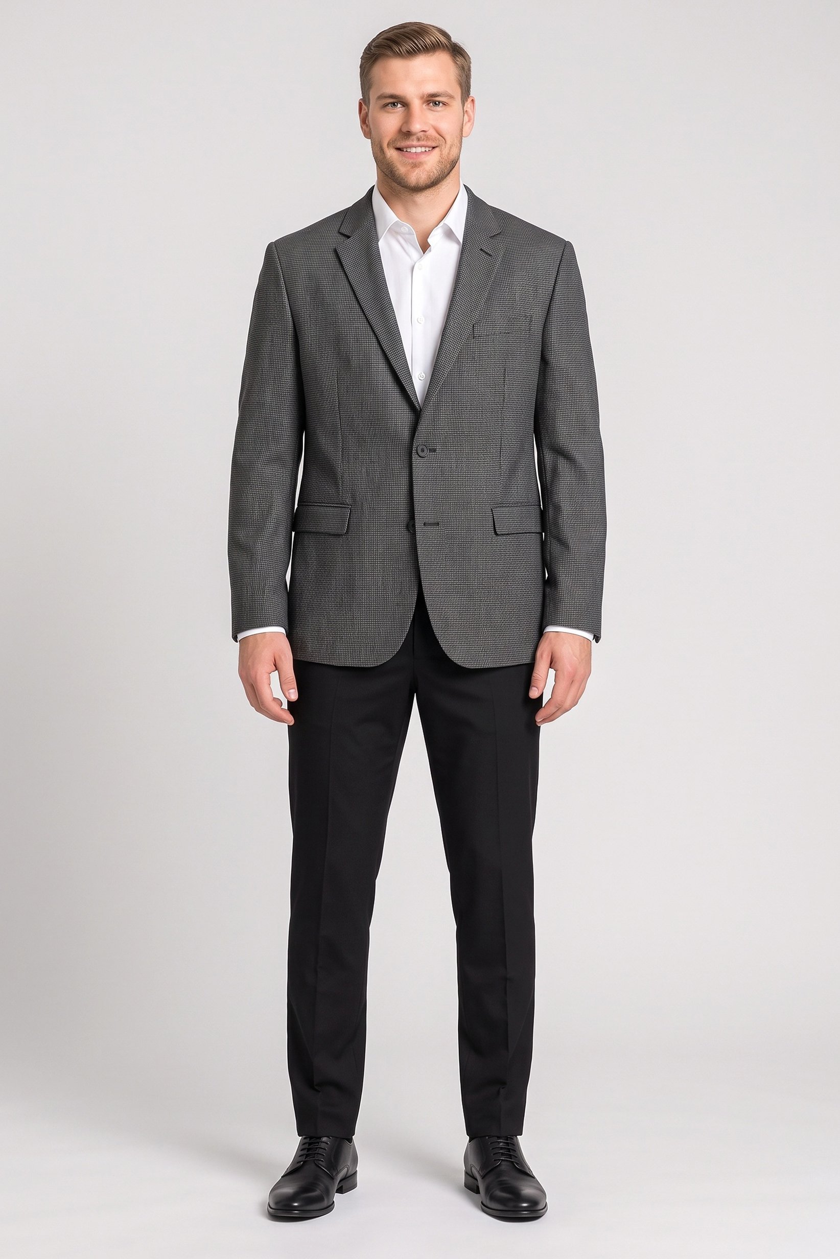 Men Slim Fit Micro Check Casual Blazer, Multicolor