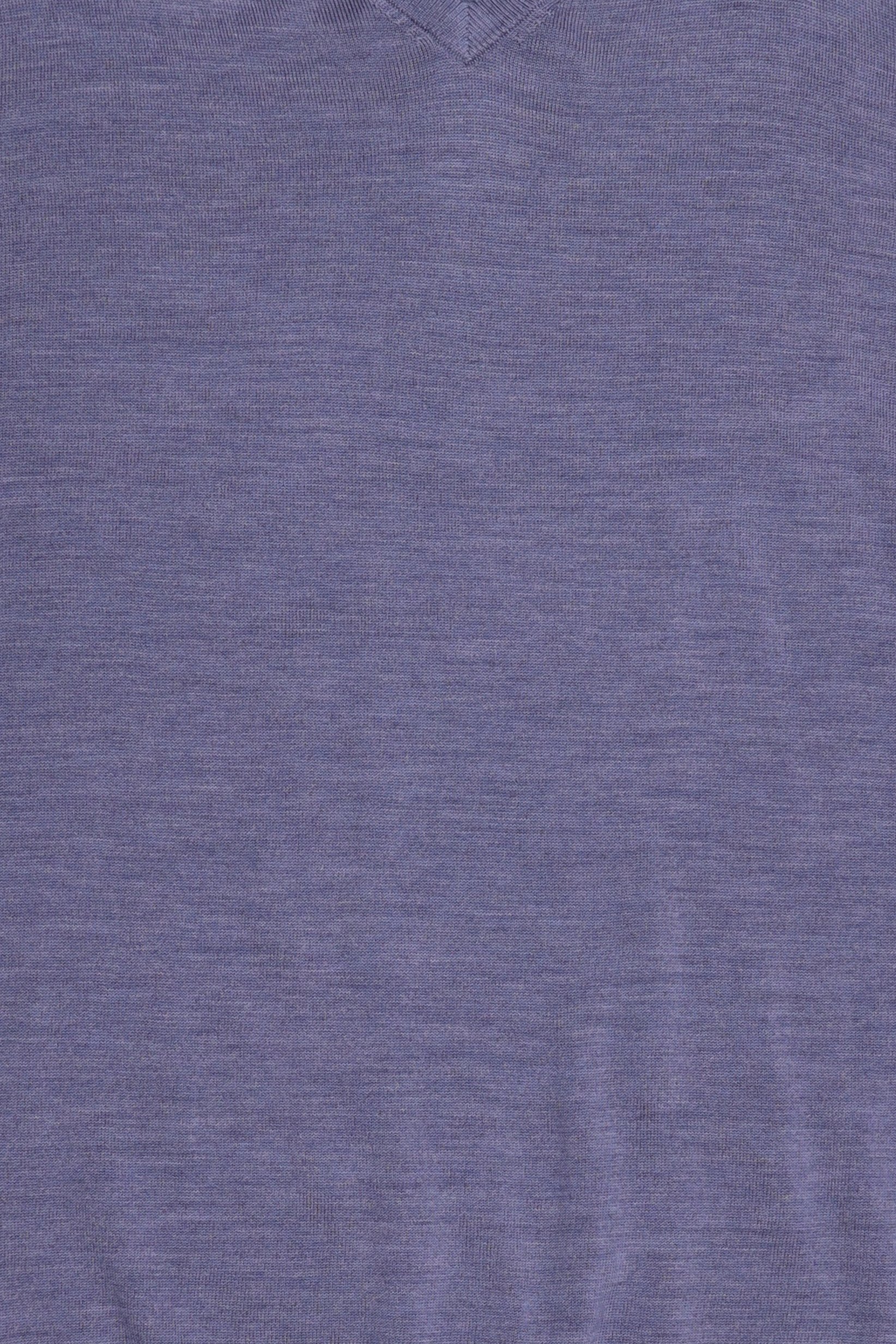 Men V-Neck Long Sleeves Plain Sweater, Dark Dusty Blue