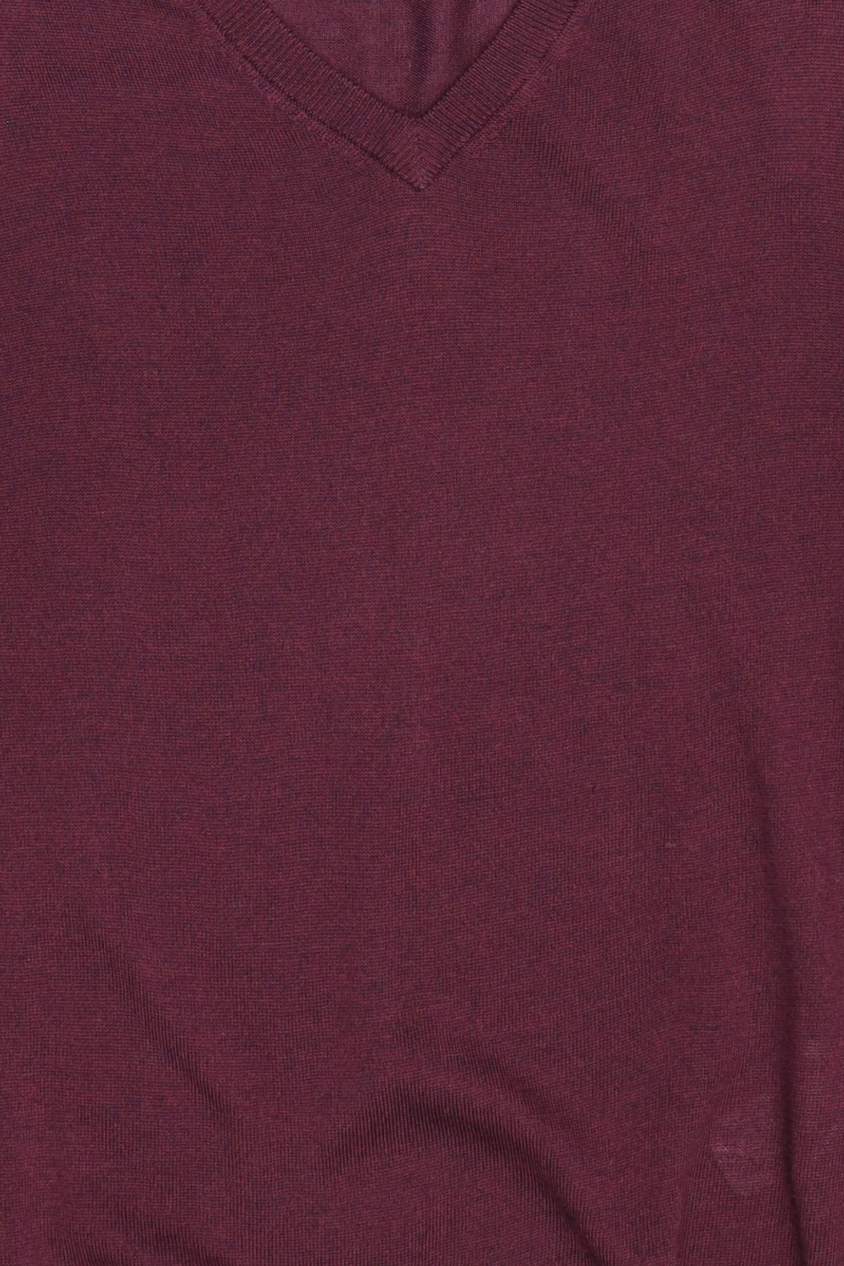 Men Crew Neck Long Sleeve Knitted Sweater, Burgundy
