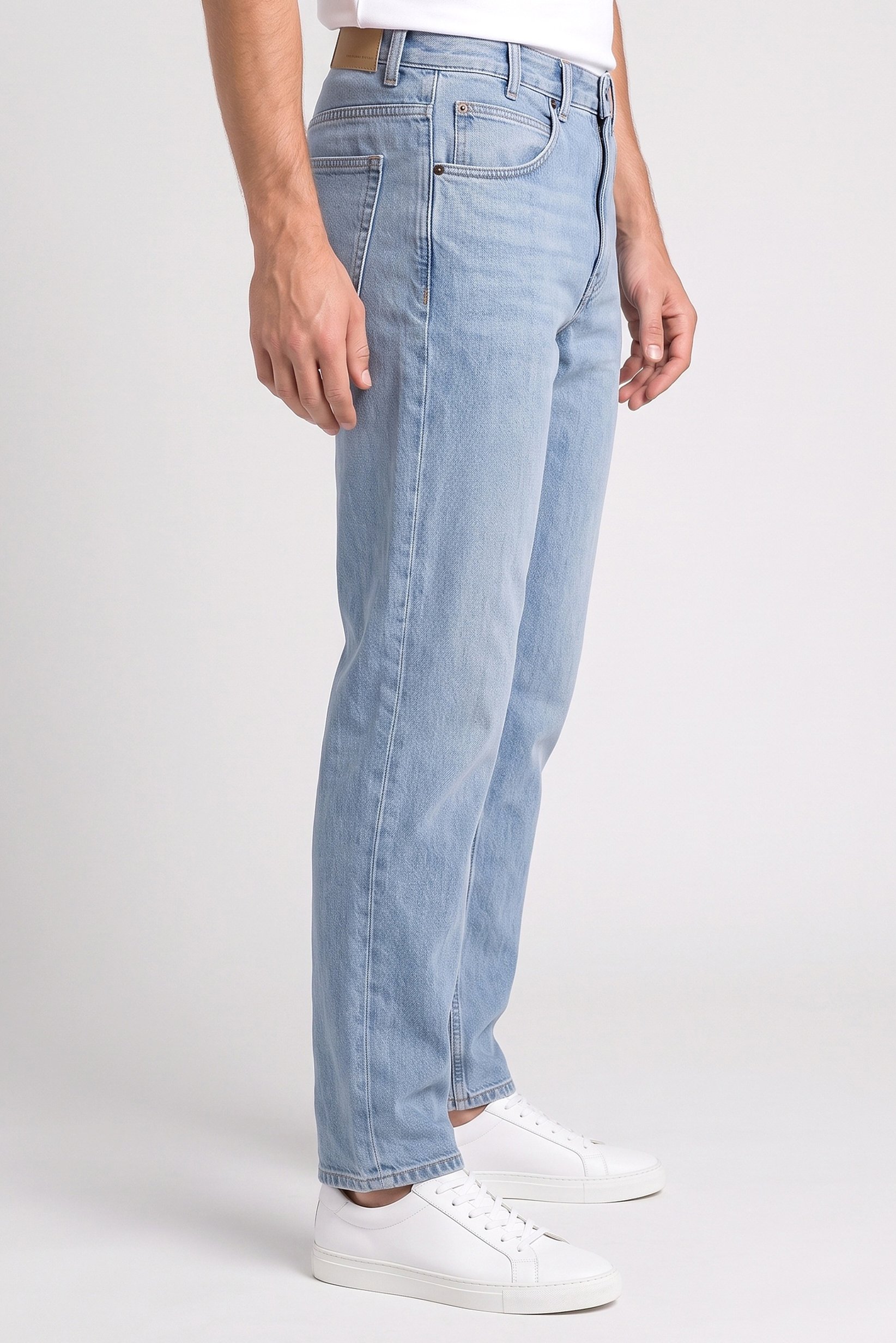 Men Regular Fit Washed Non Stretchable Jeans, Light Blue