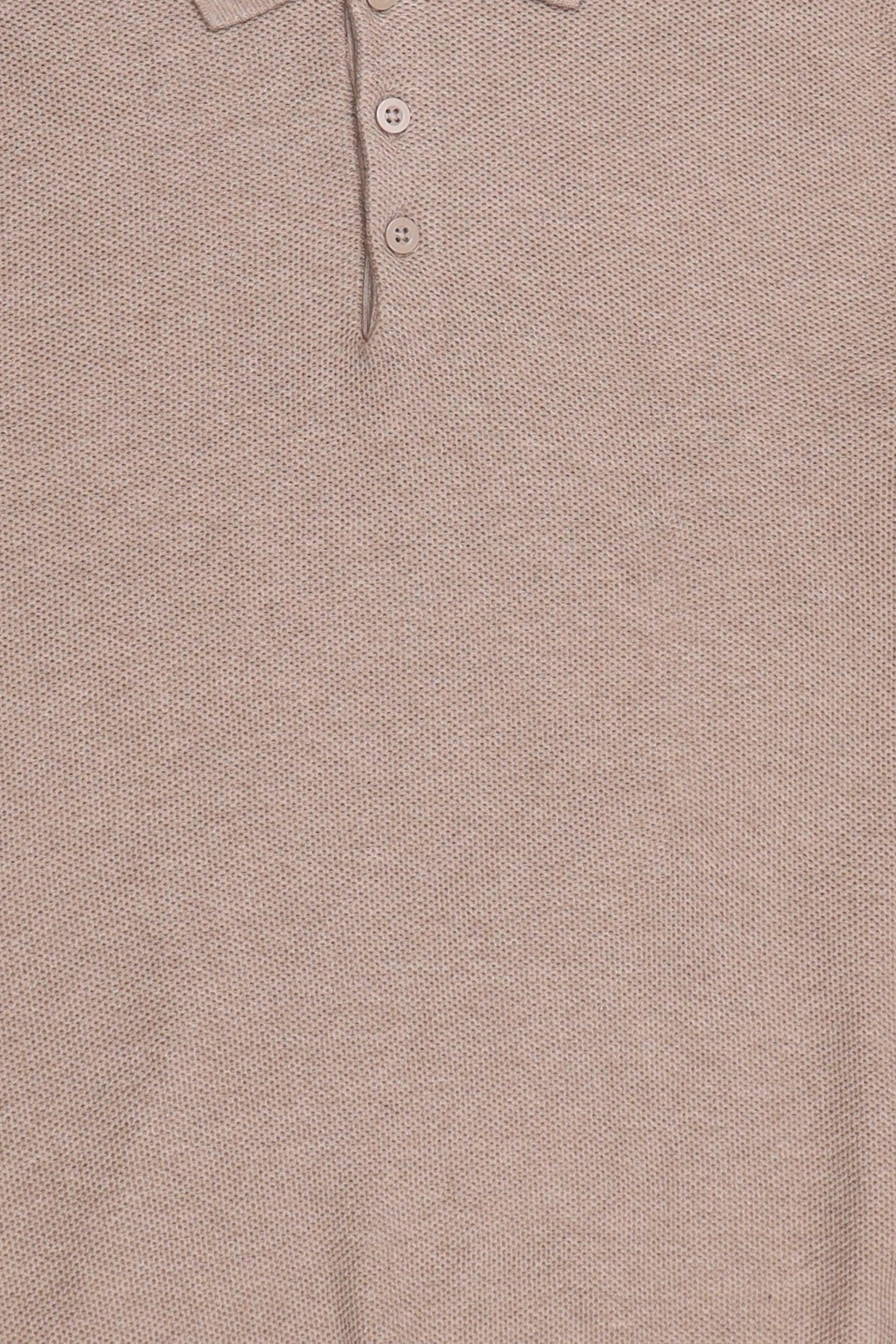 Men Spread Collar Knitted Sweater, Beige