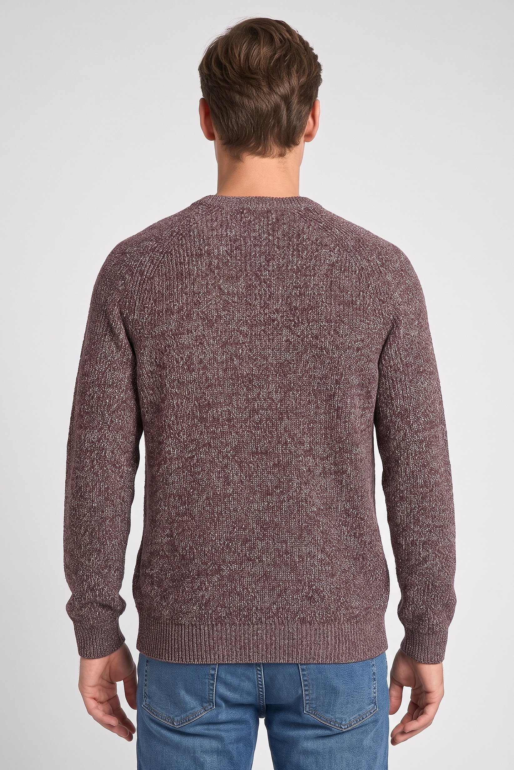 Men Crew Neck Rib Knit Sweater, Multicolor