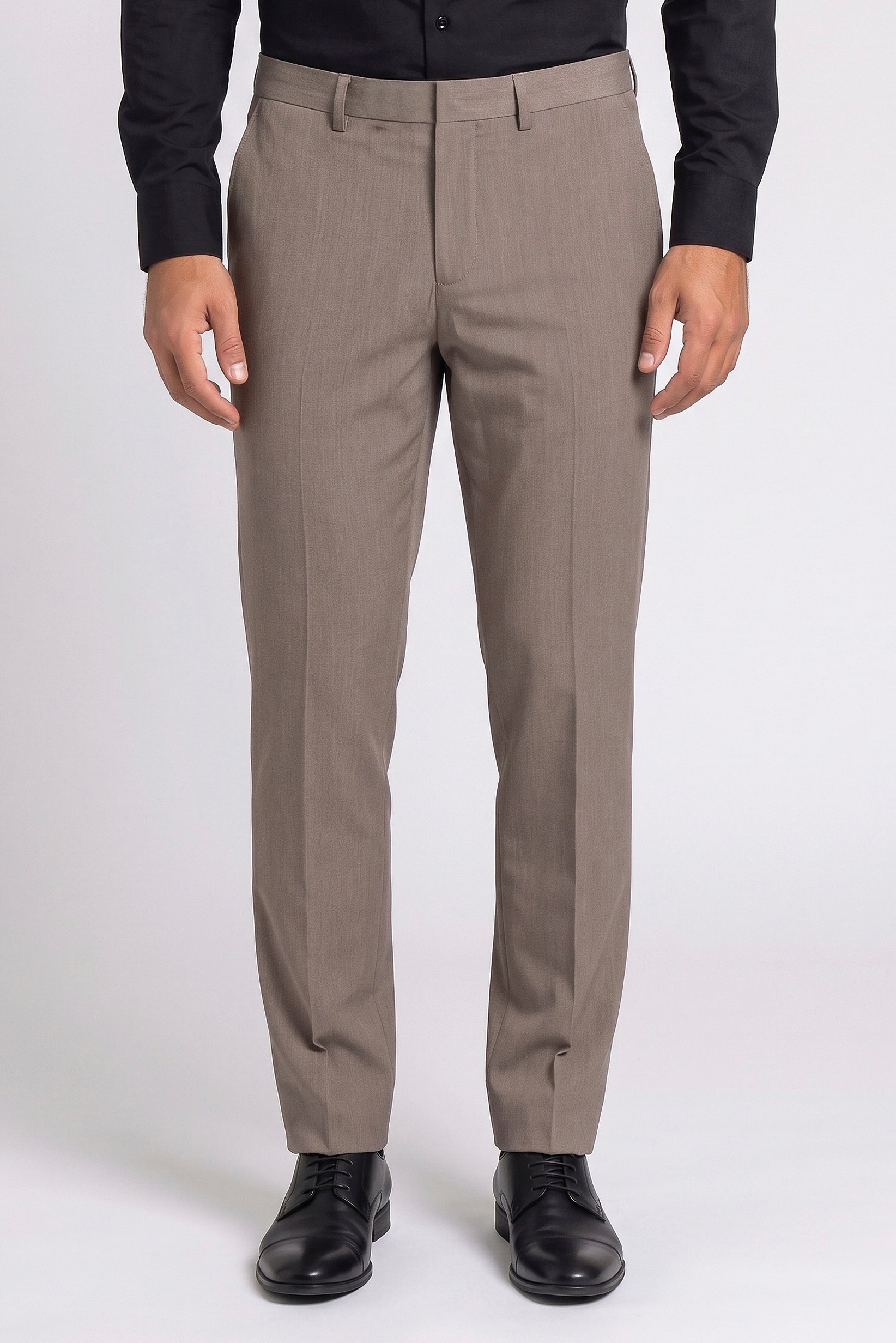 Men Slim Fit Solid Chino Pants, Taupe