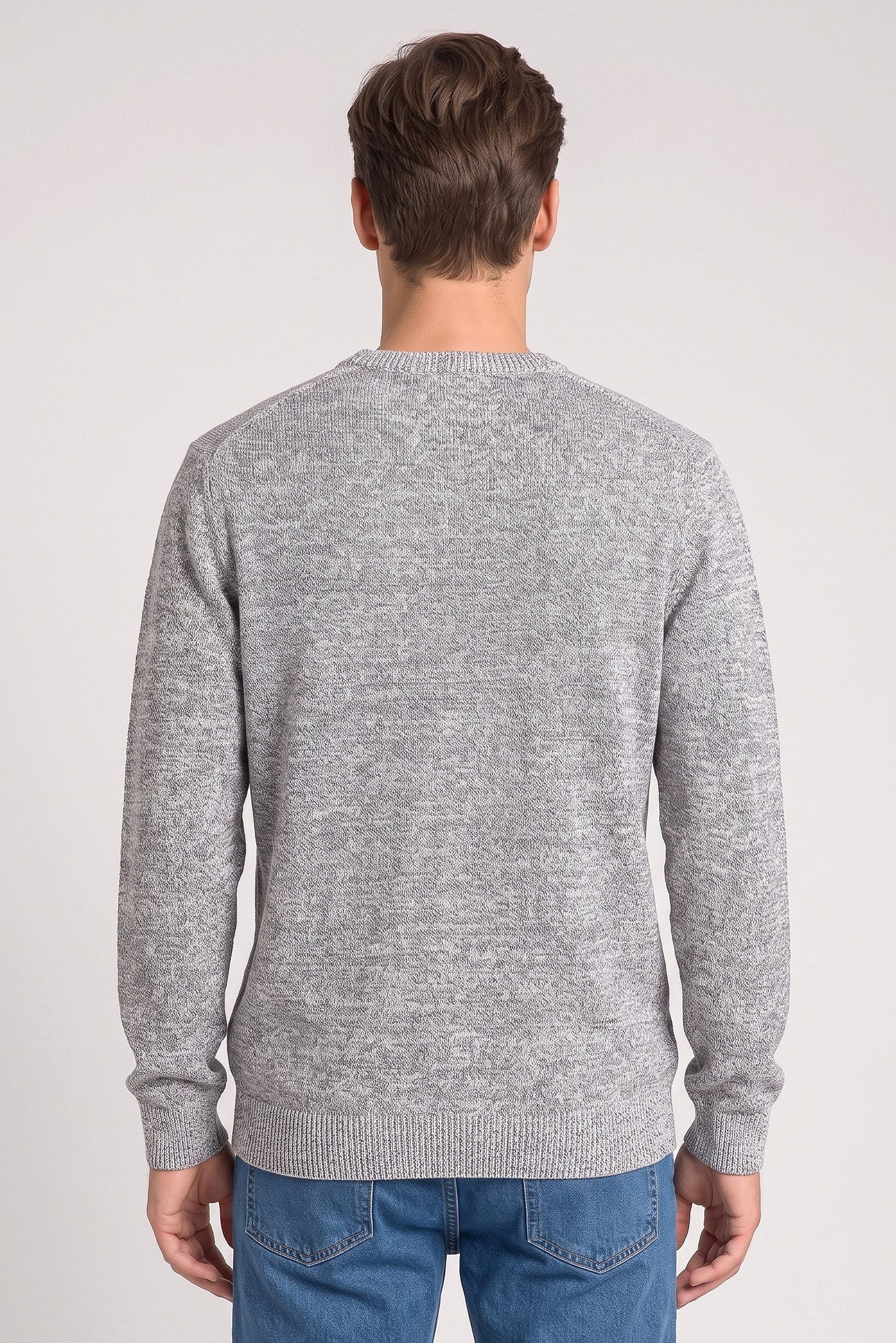 Men Crew Neck Long Sleeve Textured Sweater, Multicolor