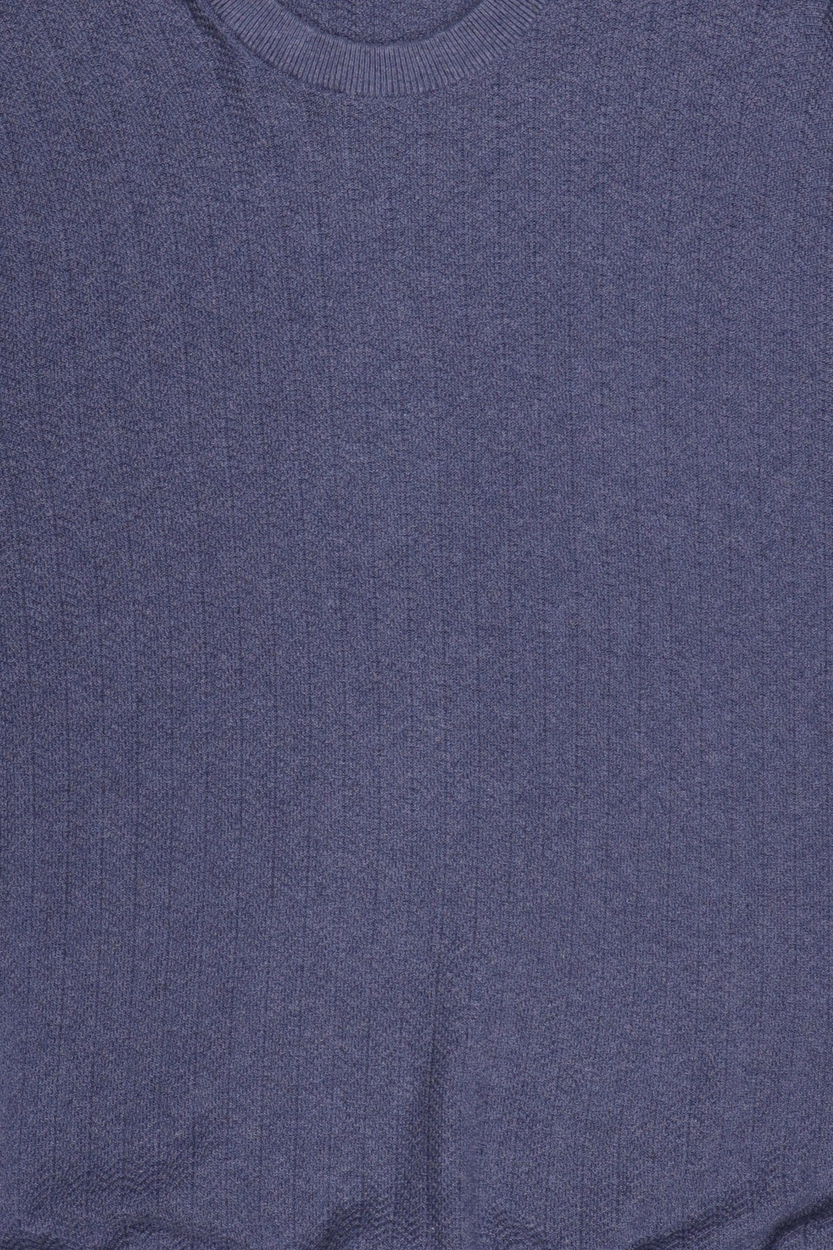 Men Crew Neck Textured Long Sleeve Sweater, Dusty Blue