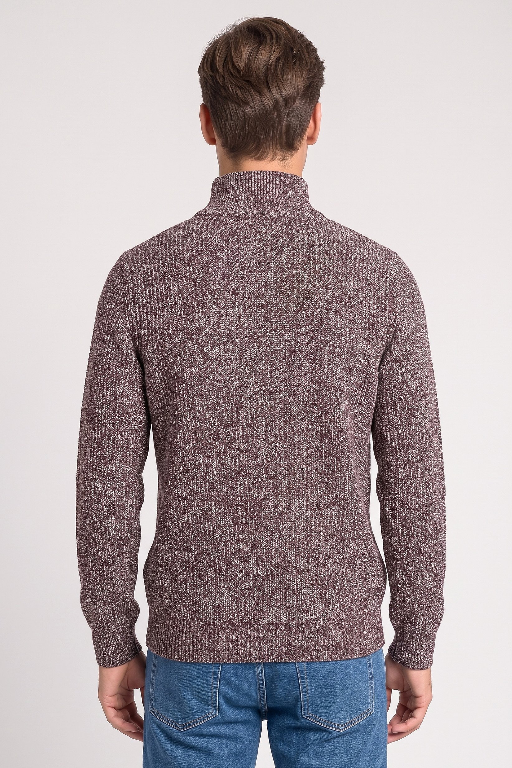 Men Mock Neck Knitted Sweater, Multicolor