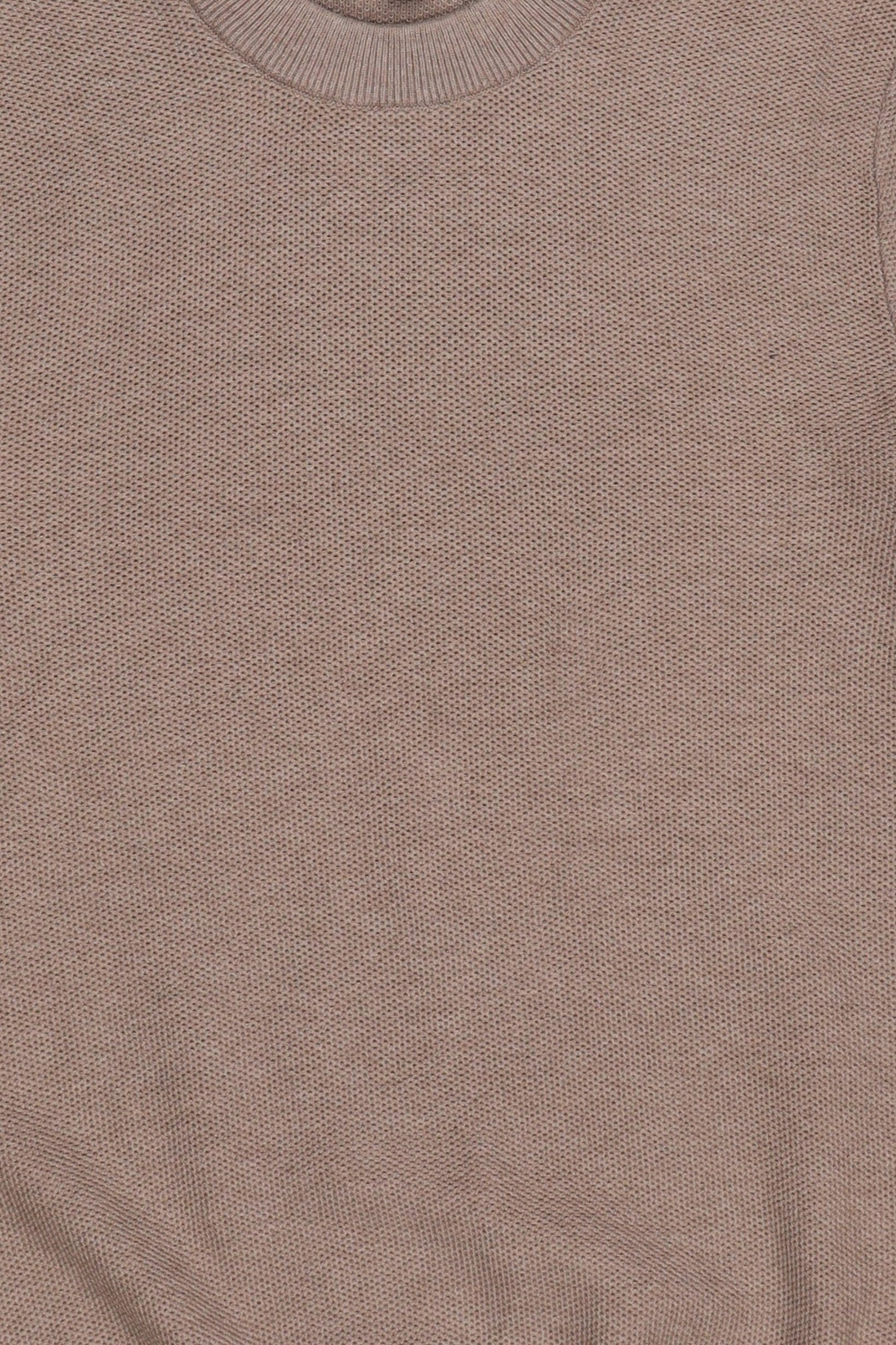 Men Crew Neck Knitted Sweater, Light Brown