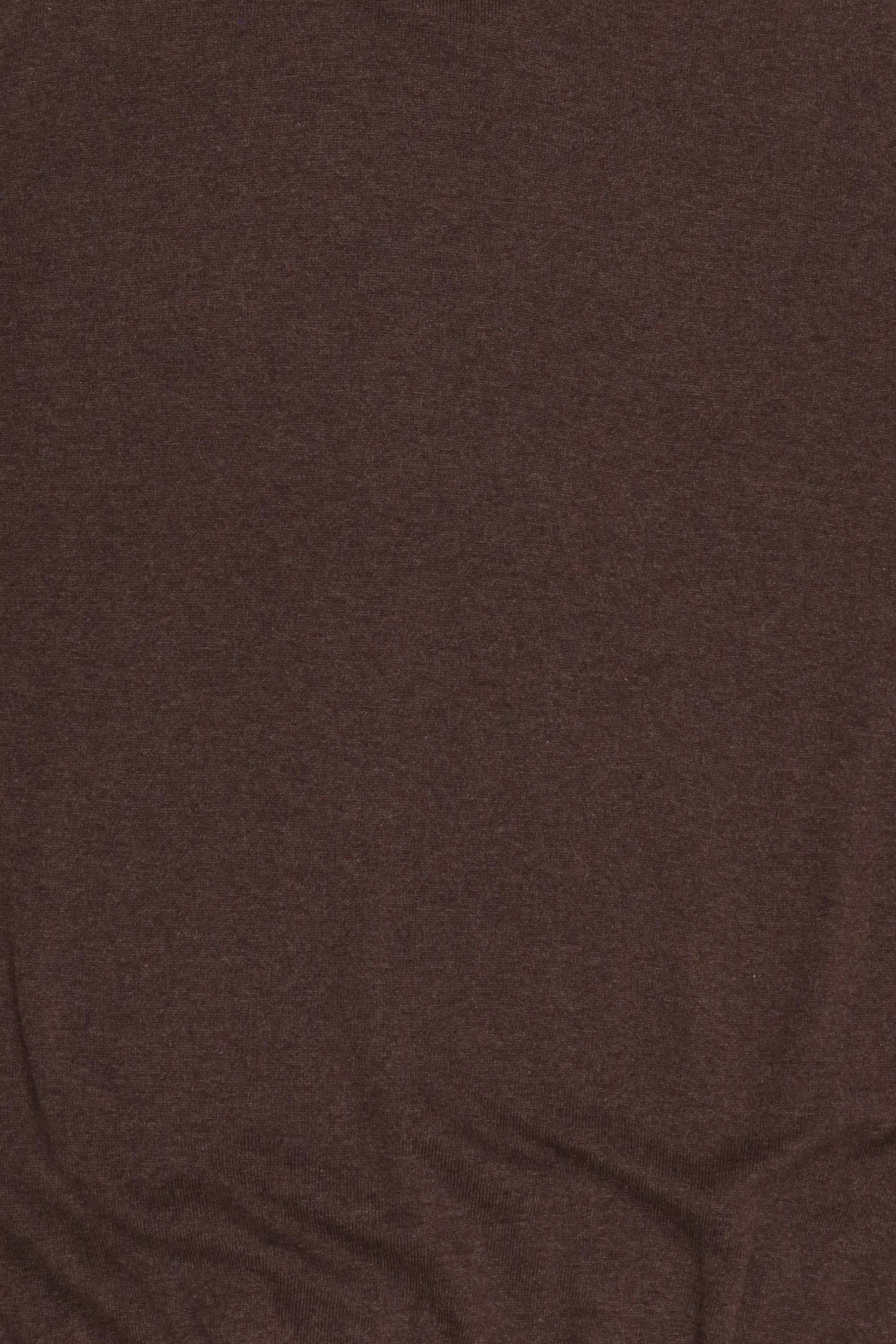 Men Crew Neck Knitted Sweater, Chocolate Brown