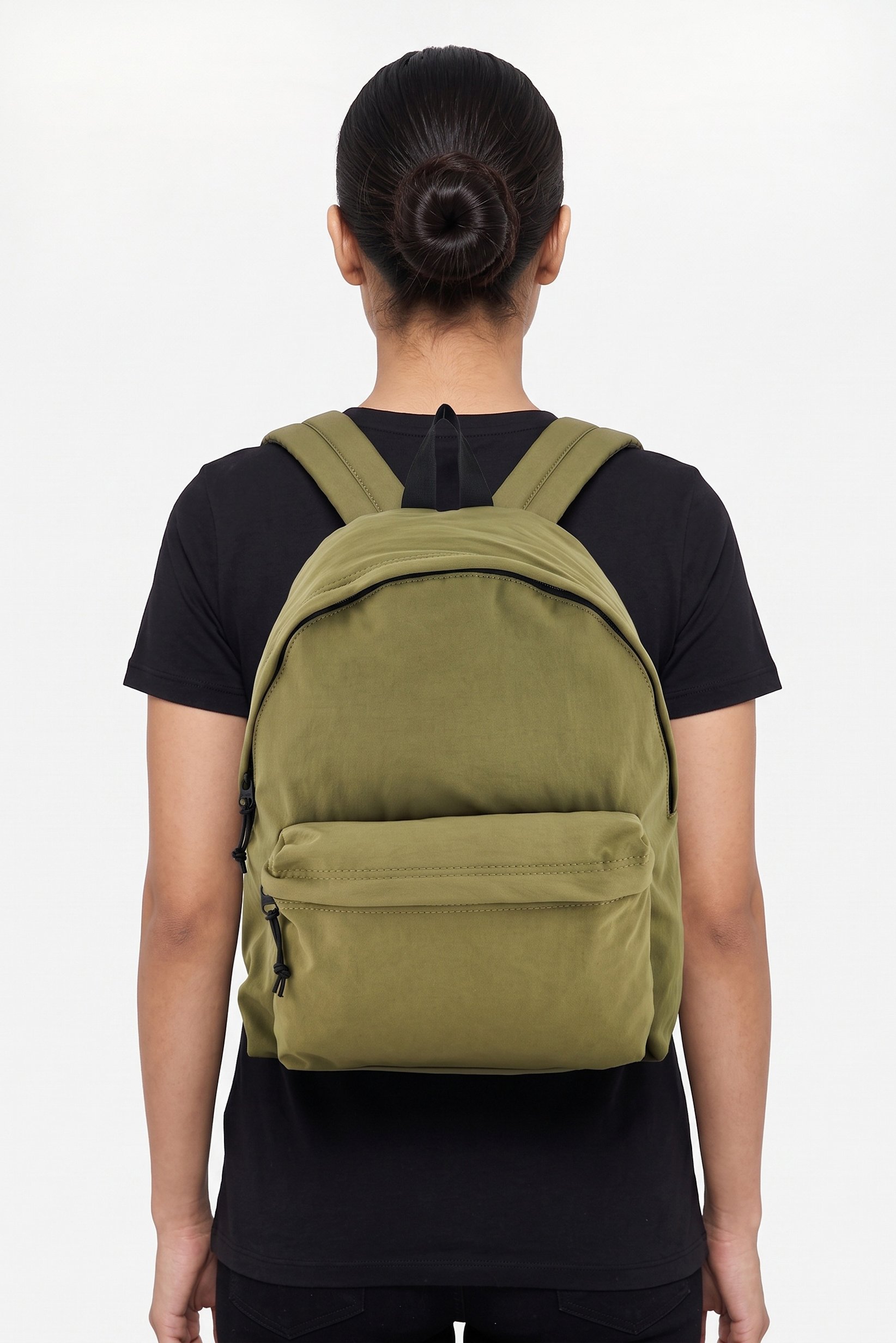 Women Plain Backpack, Olive