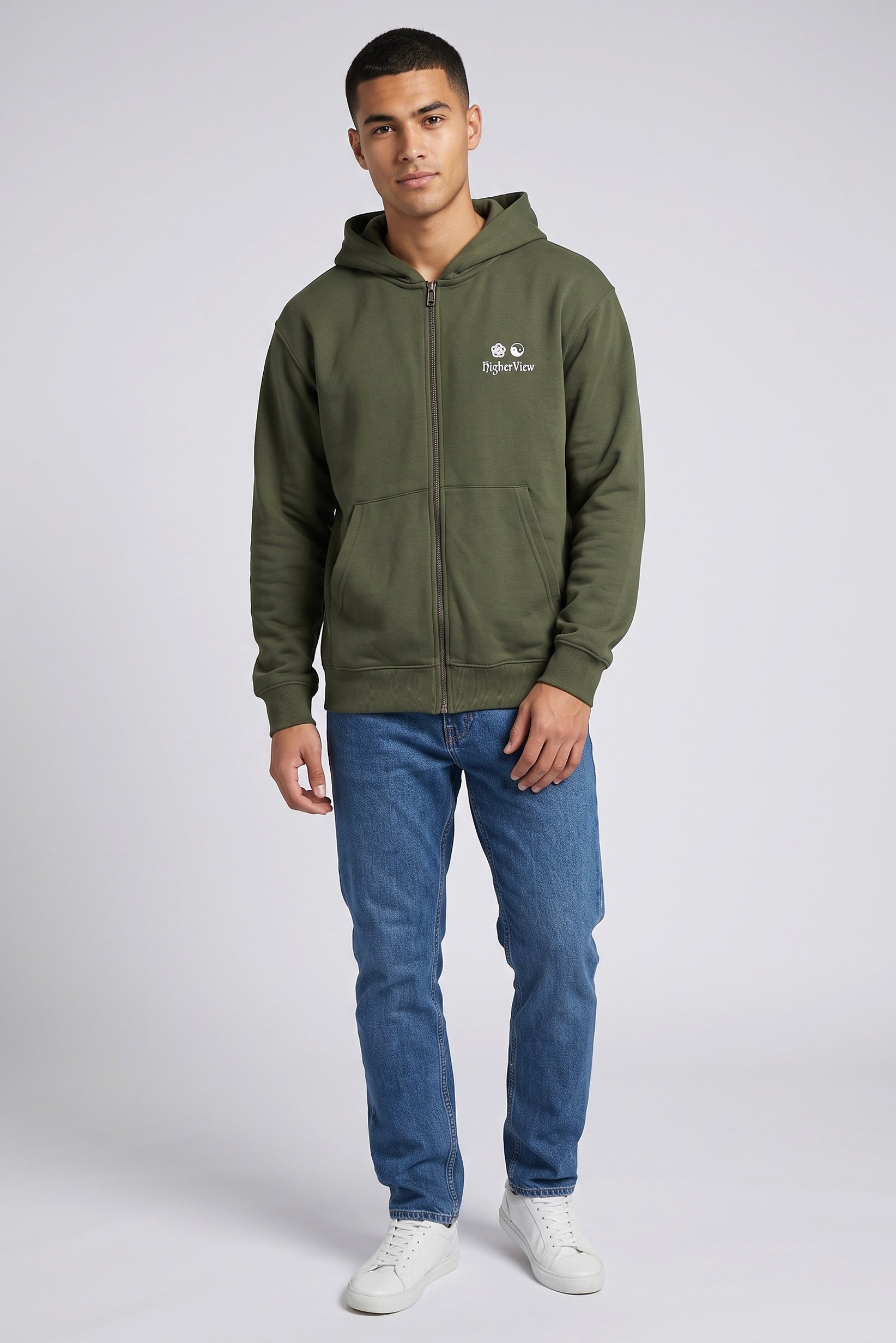 Men Graphic Print Long Sleeve Hoodie, Green