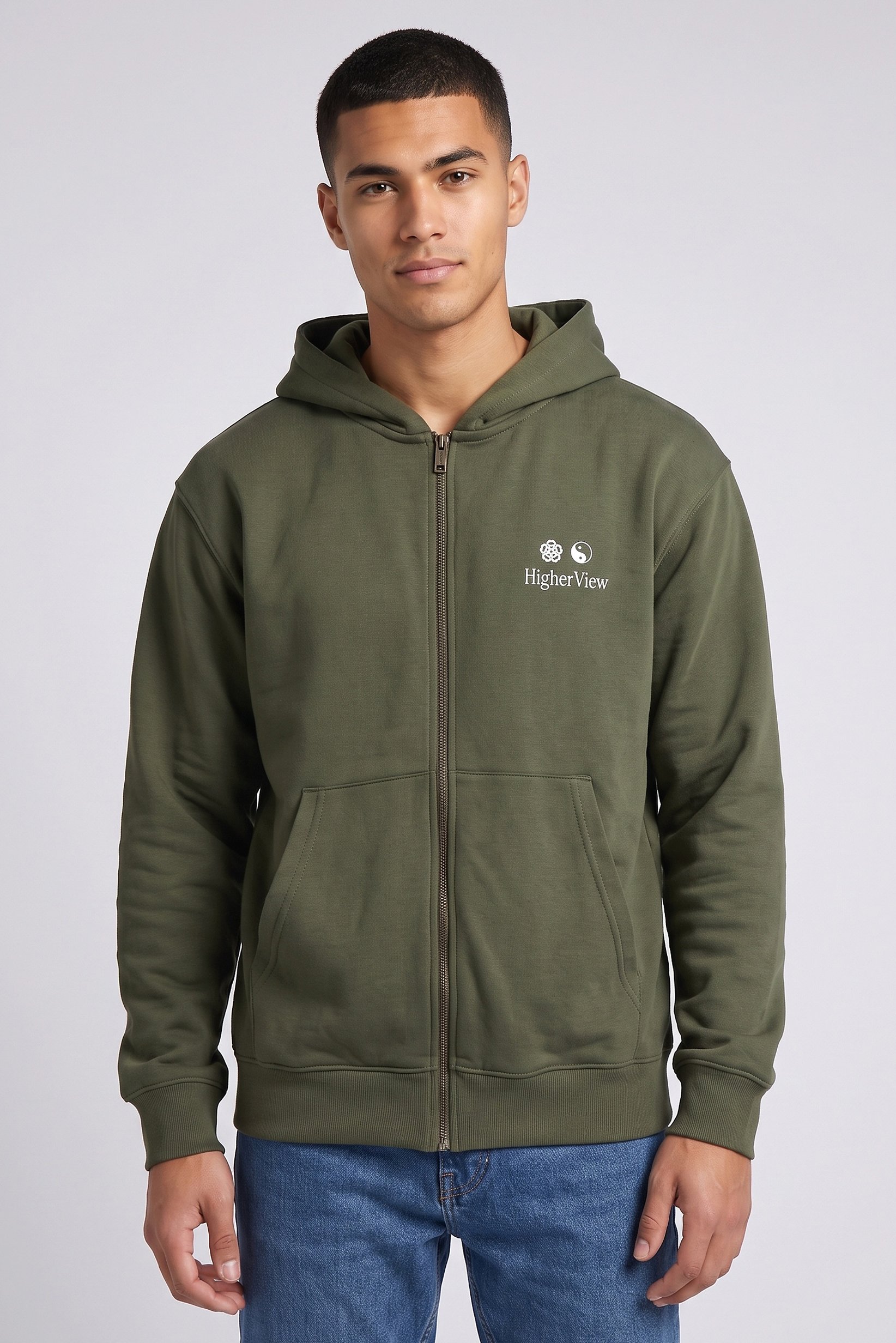 Men Graphic Print Long Sleeve Hoodie, Green