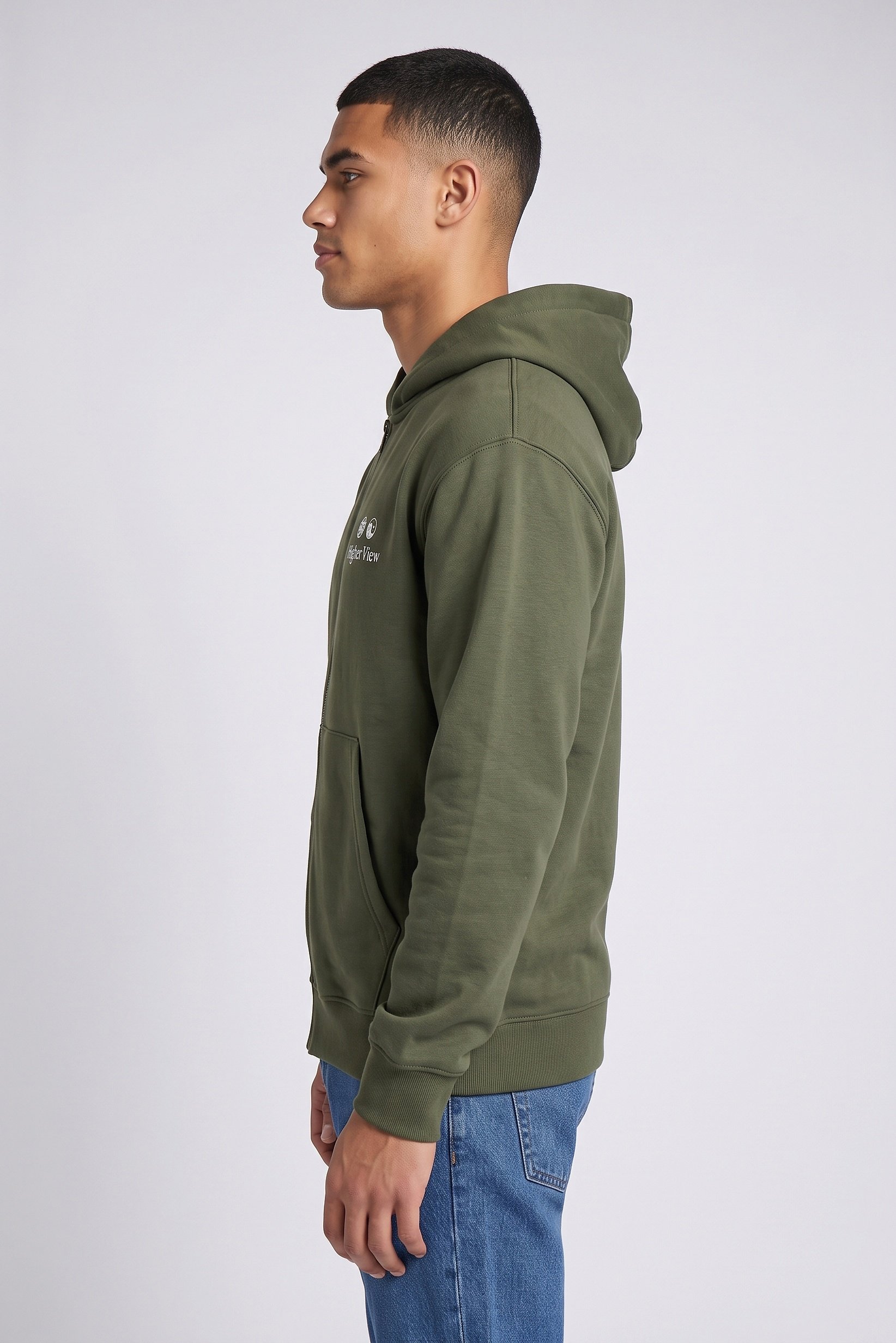 Men Graphic Print Long Sleeve Hoodie, Green