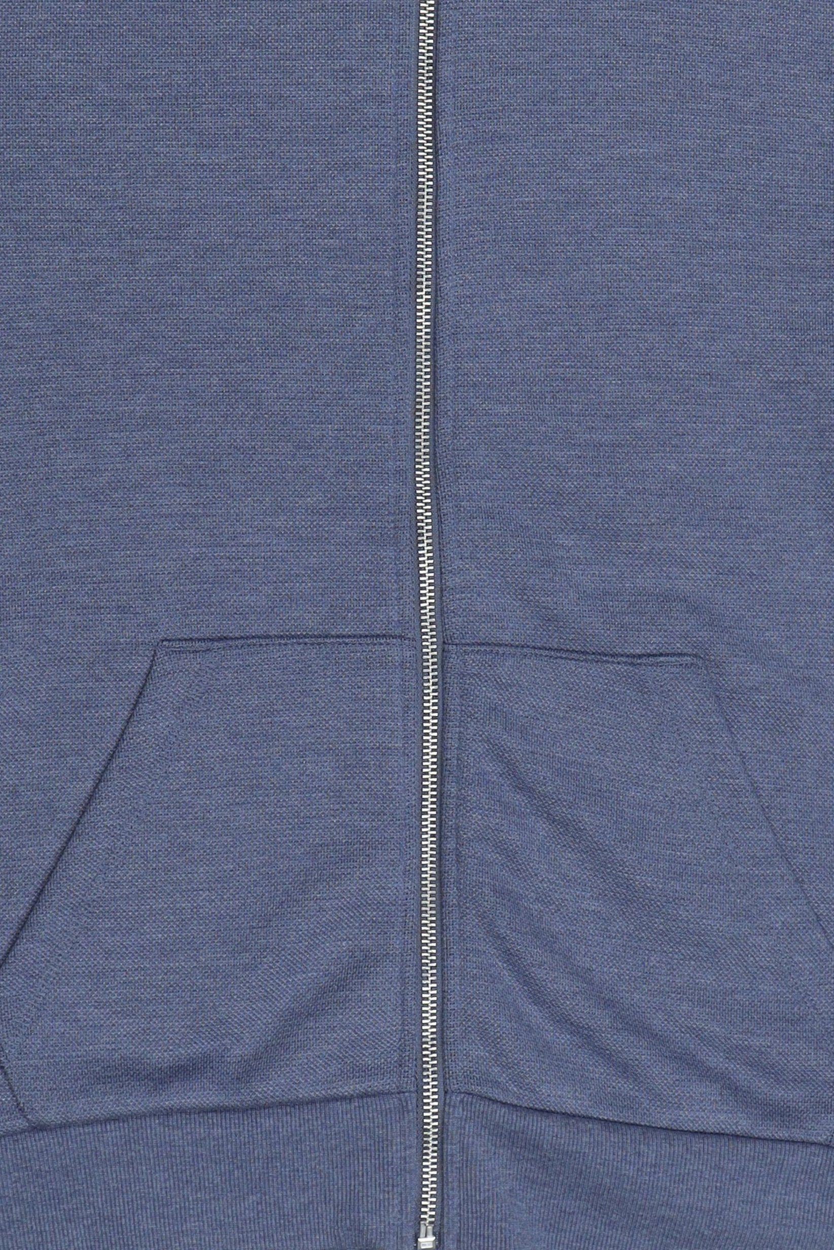 Men Textured Long Sleeve Hoodie, Slate Blue